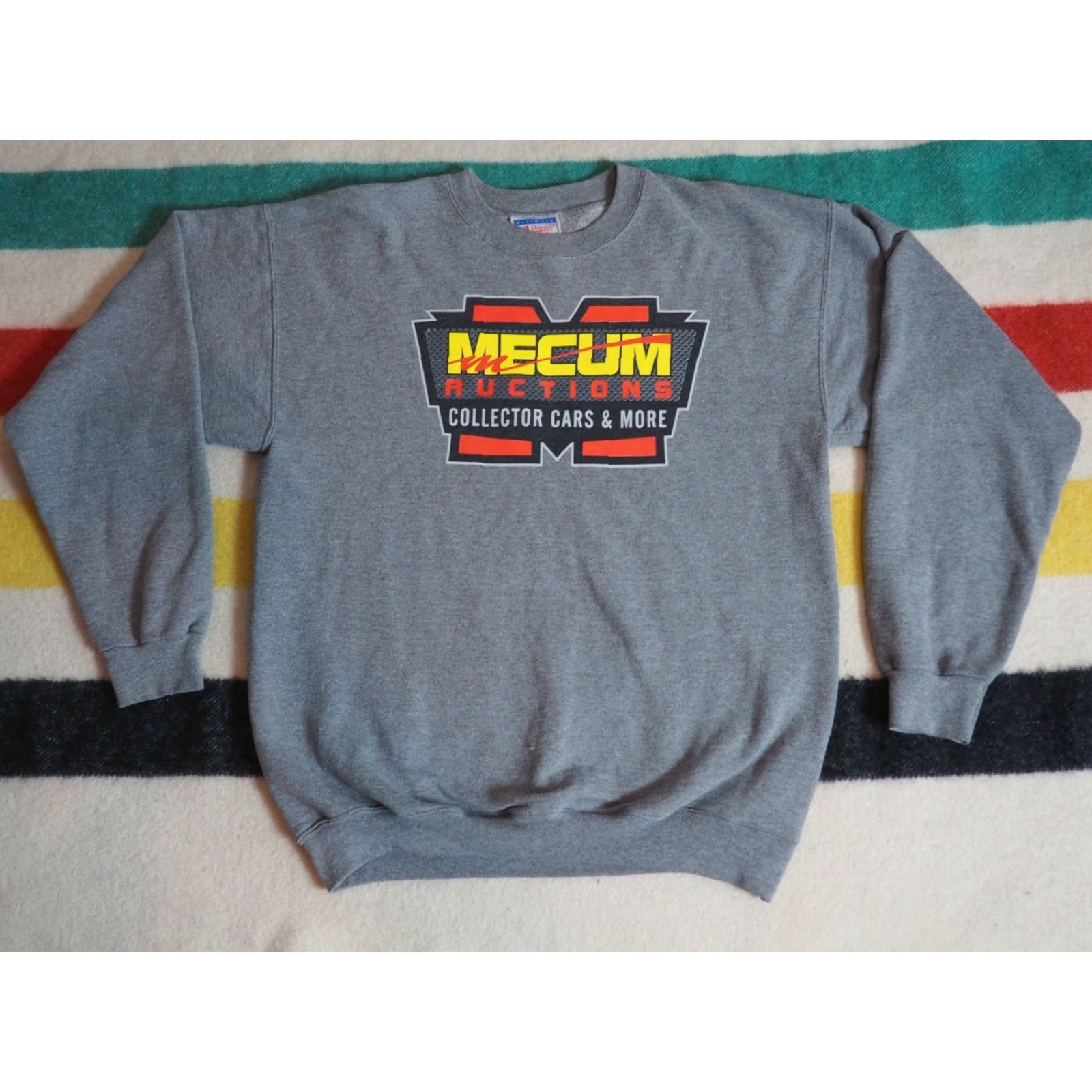 Hanes VTG 90s Hanes MECUM AUTO AUCTIONS Gray Pullover Sweatshirt Unisex Adult M Crew Neck Graphic Print 90s Cars Classic Vintage Size US M / EU 48-50 / 2 - 2 Thumbnail