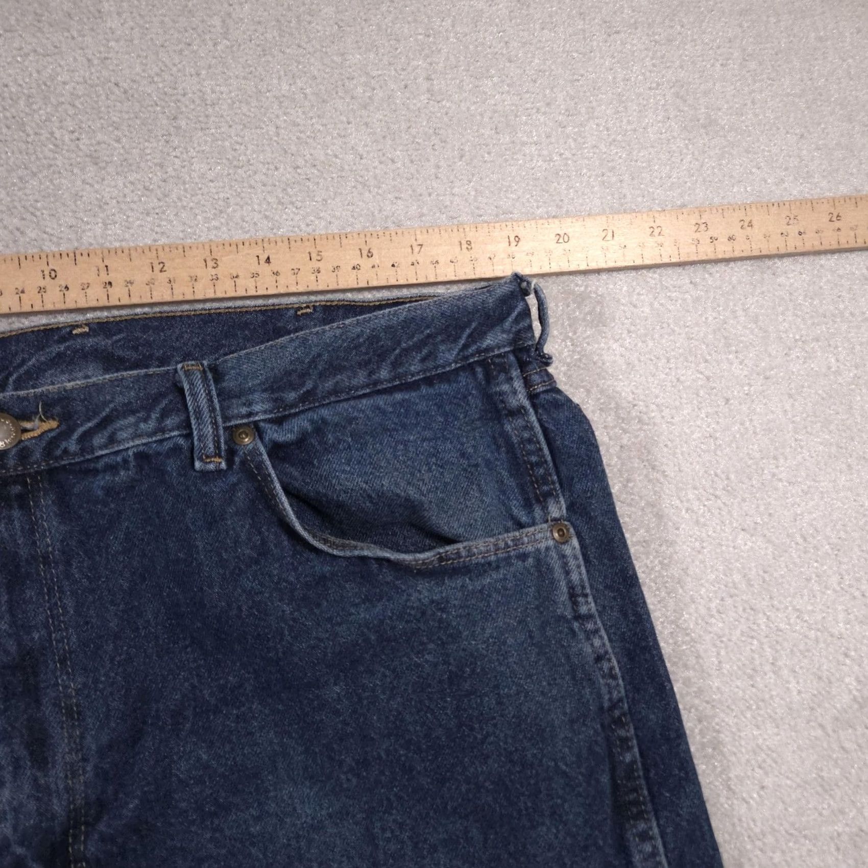 Wrangler Wrangler Mens Jeans 40x30 Blue Denim Wrangler Rugged Wear Straight Leg Classic Fit Jeans Mens 40x30 Denim Dark Size US 40 / EU 56 - 7 Thumbnail