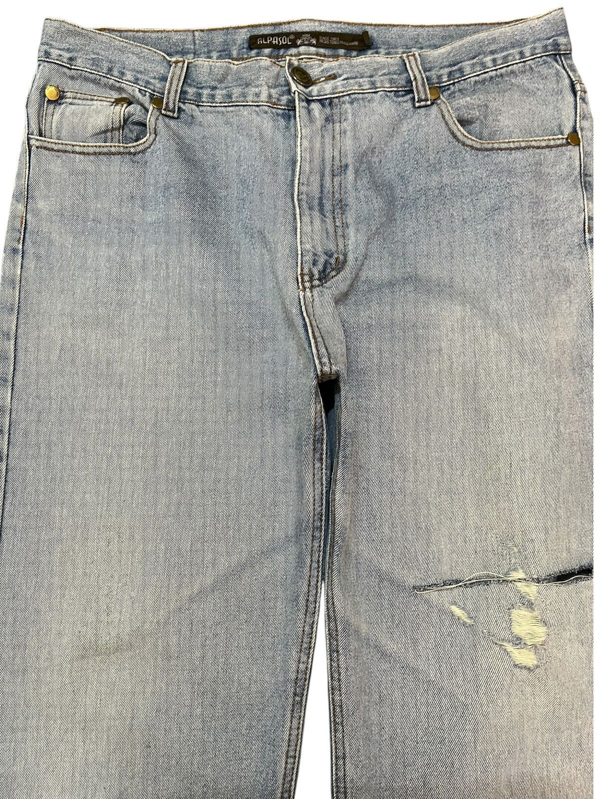 4GSELLER × Beauty Beast Vintage Alpasol Baggy Distressed Hairy Leg Denim Size US 36 / EU 52 - 2 Thumbnail