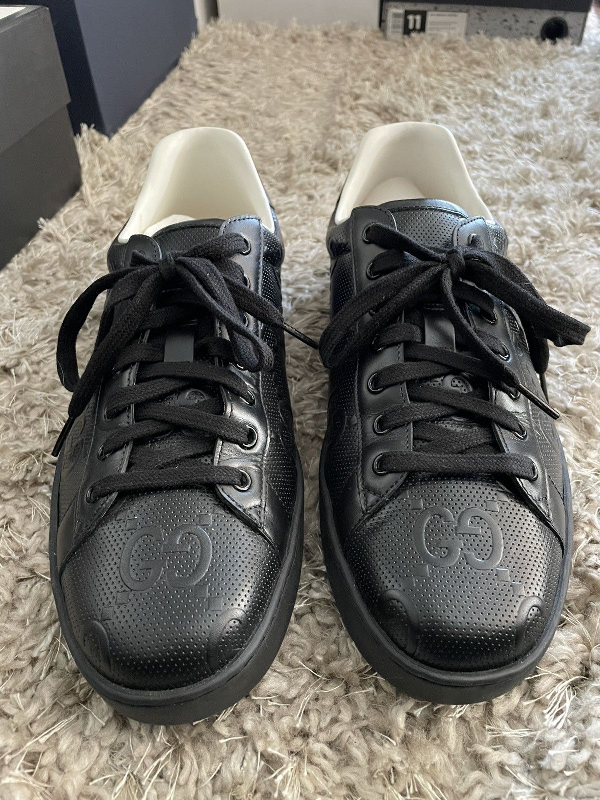 Gucci Gucci Ace Black GG Size US 10 / EU 43 - 4 Thumbnail