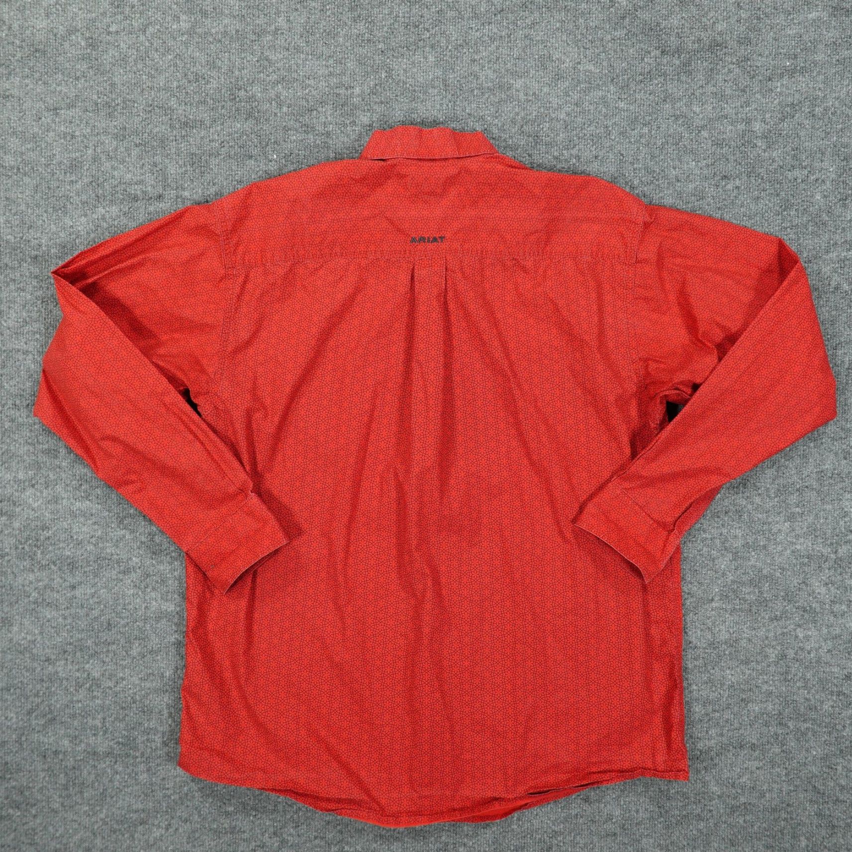 Ariat Ariat Shirt Mens Large Red Micro Floral Long Sleeve Button-Down Western Casual Size US L / EU 52-54 / 3 - 6 Thumbnail