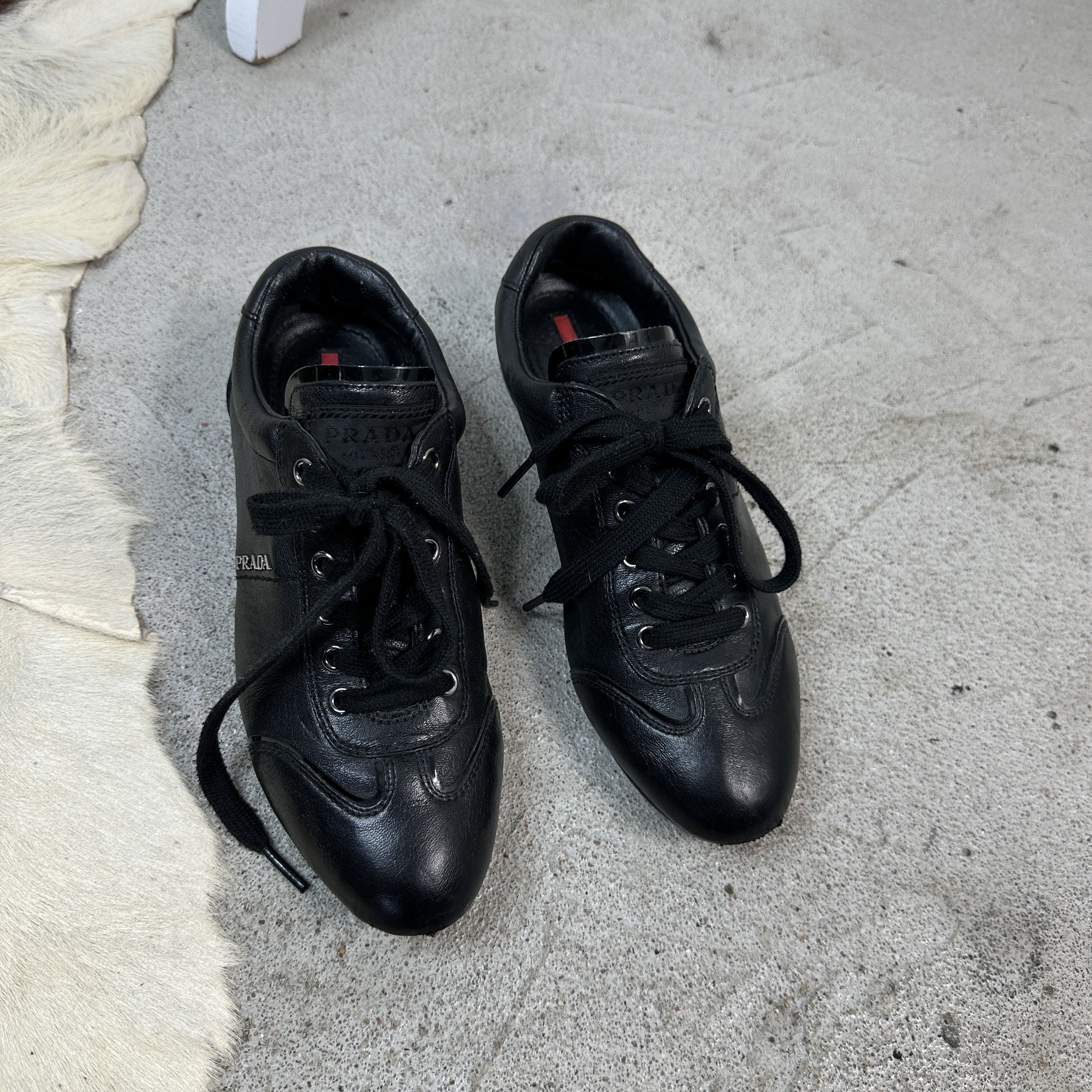 Prada × Vintage Vintage Avant garde Casual Y2K Prada Tainers Leather Shoes Size US 6.5 / IT 36.5 - 3 Thumbnail