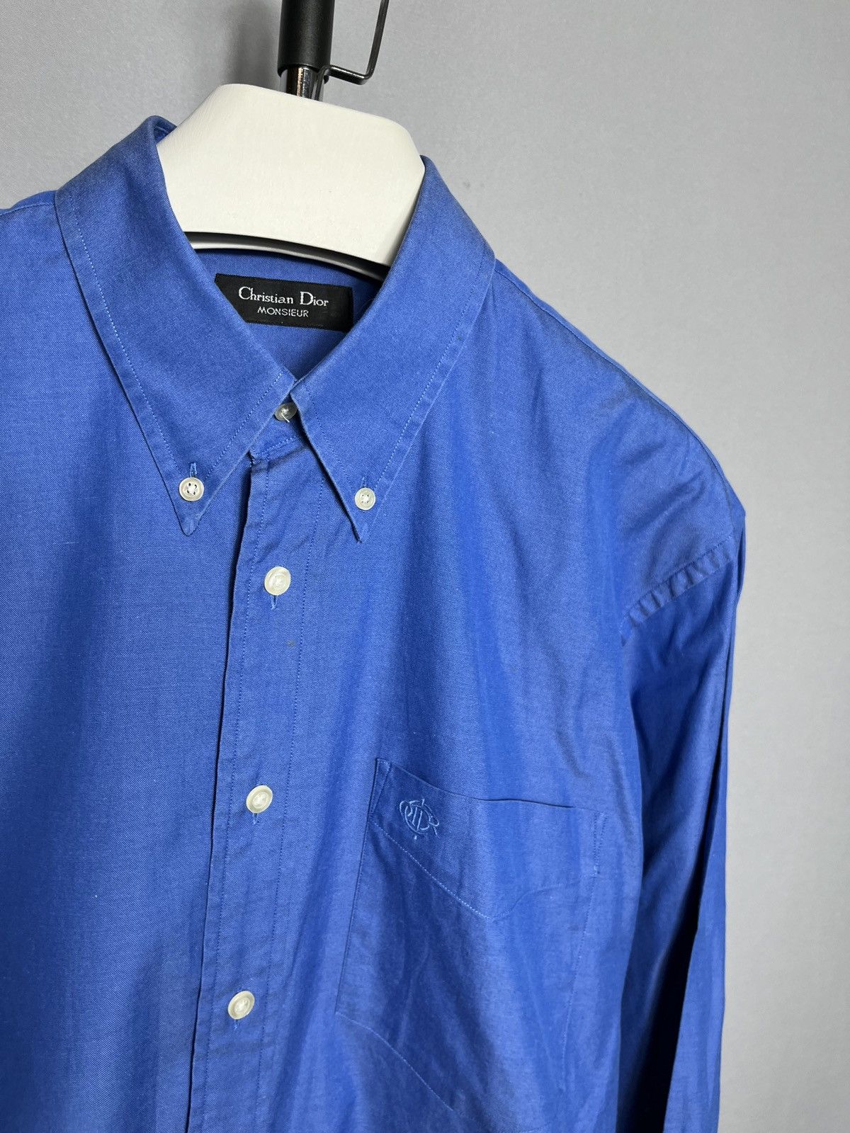 Dior Christian Dior blue shirt button down mens cotton luxury Size US L / EU 52-54 / 3 - 3 Thumbnail