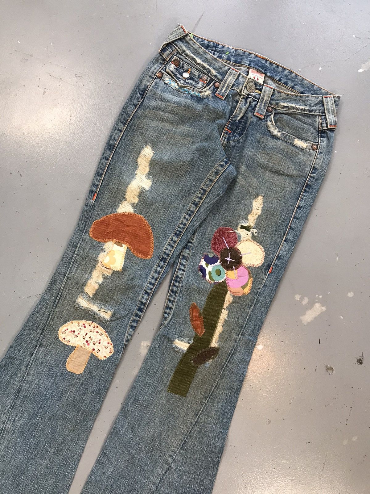 True Religion × Vintage Vintage true religion 🍄‍🟫 patch work bootcut denim Size 28" / US 6 / IT 42 - 4 Thumbnail
