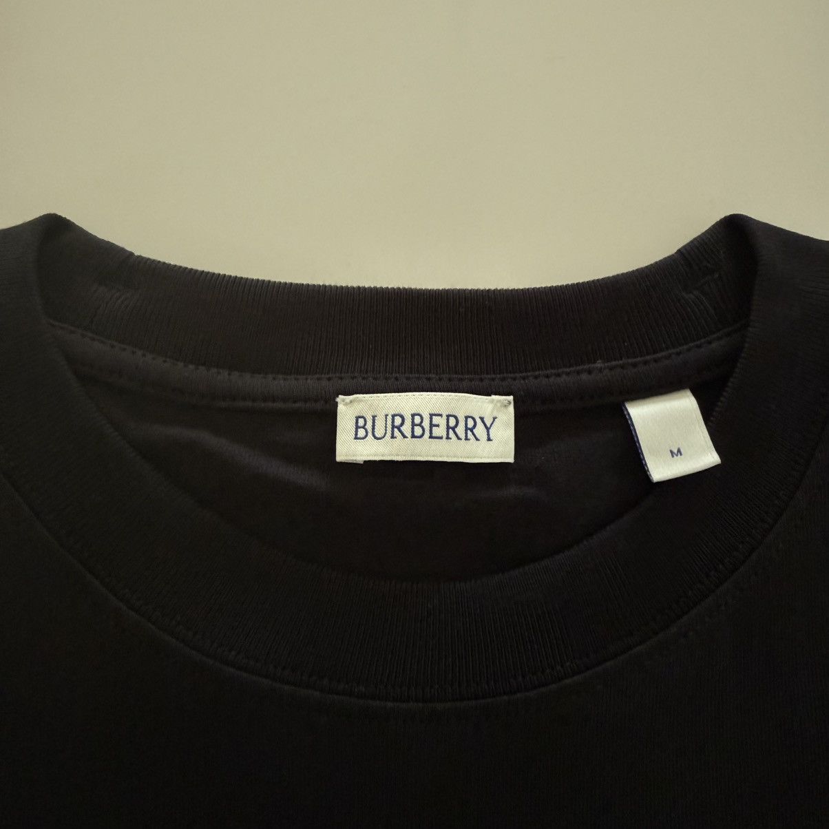 Burberry Burberry Check Patch Cotton T-shirt Black Size Medium Size US M / EU 48-50 / 2 - 4 Thumbnail