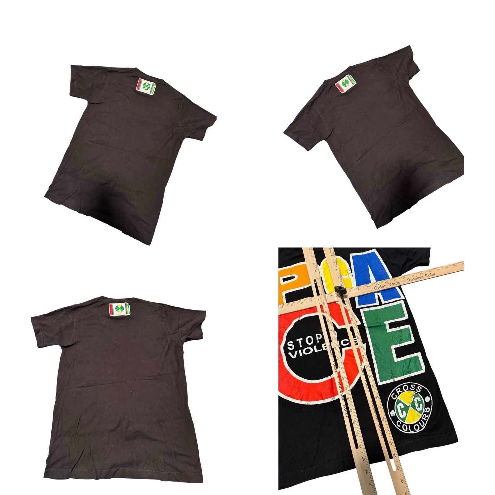 Vintage VINTAGE Cross Colours PEACE Stop-D the Violence Hip Hop Nation Men’s SML Rap Tee Shirt Short Sleeve Black Cotton Logo 90s Hip Hop Mens Size US S / EU 44-46 / 1 - 8 Thumbnail