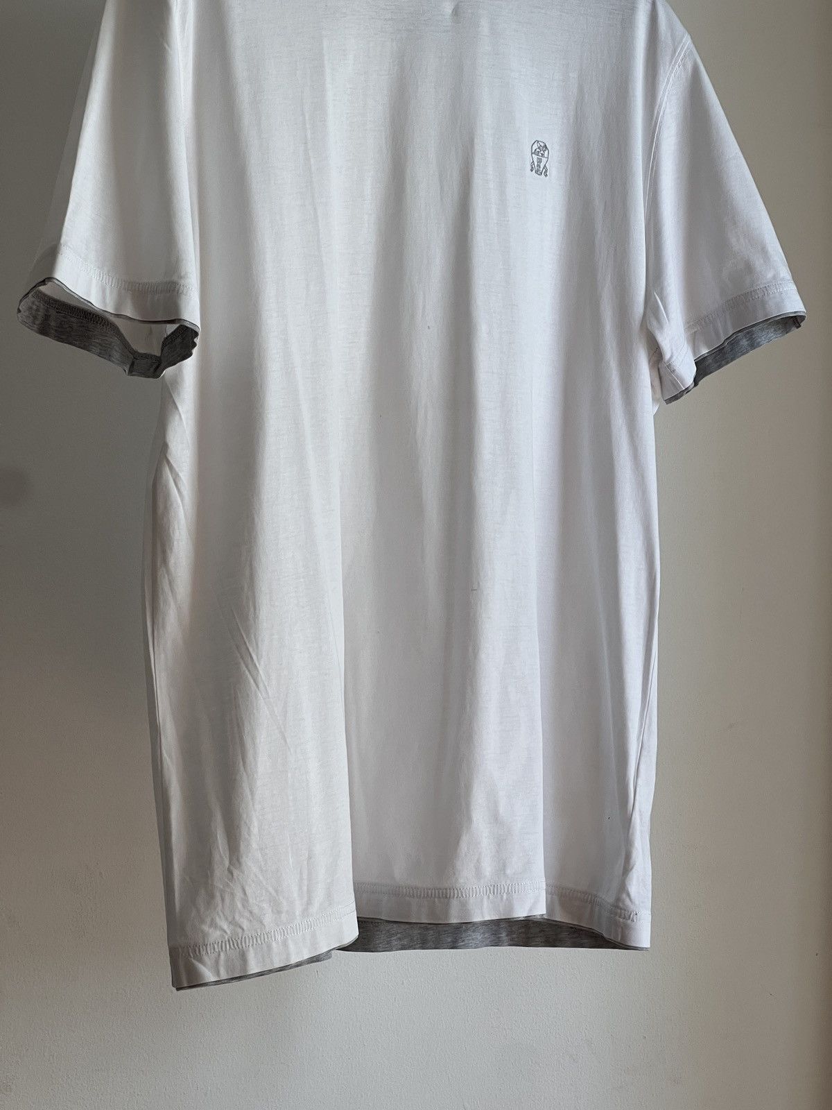 Brunello Cucinelli Brunello Cucinelli grey trimmed tshirt Size US M / EU 48-50 / 2 - 2 Thumbnail