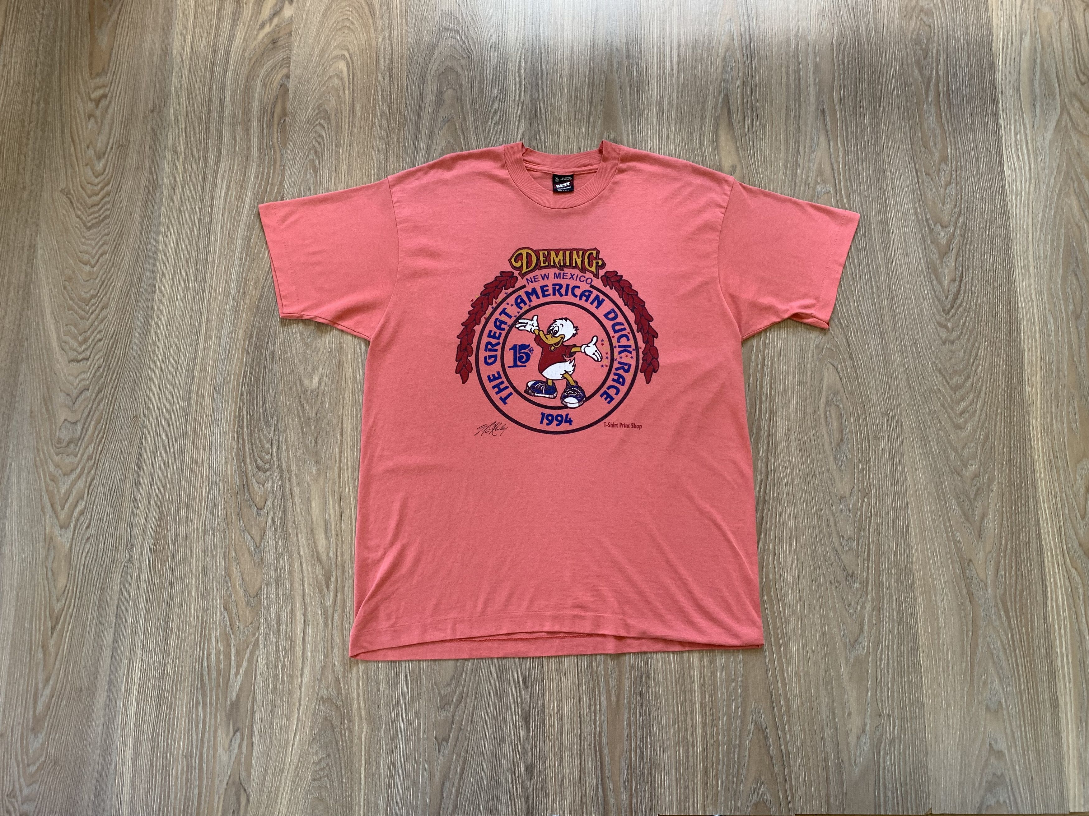 Disney × Fruit Of The Loom × Vintage Rare The Great American Duck Race 1994 T Shirt Size US XL / EU 56 / 4 - 1 Thumbnail