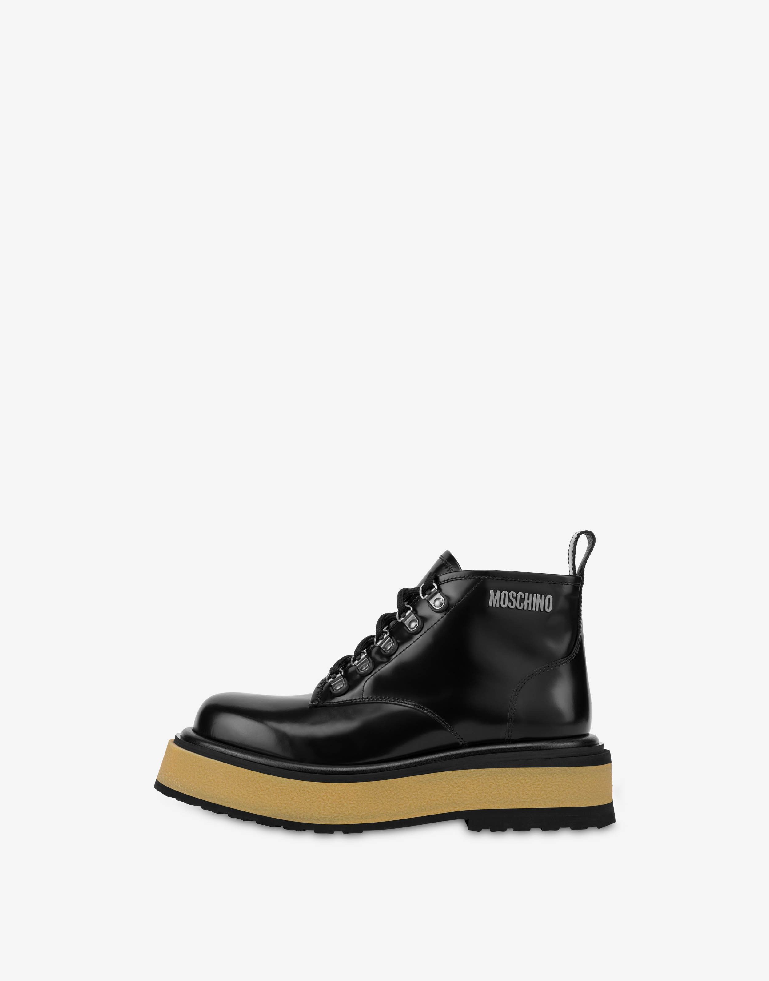 Moschino o1y0225 Logo Ankle Boots in Black Size US 7 / EU 40 - 1 Thumbnail