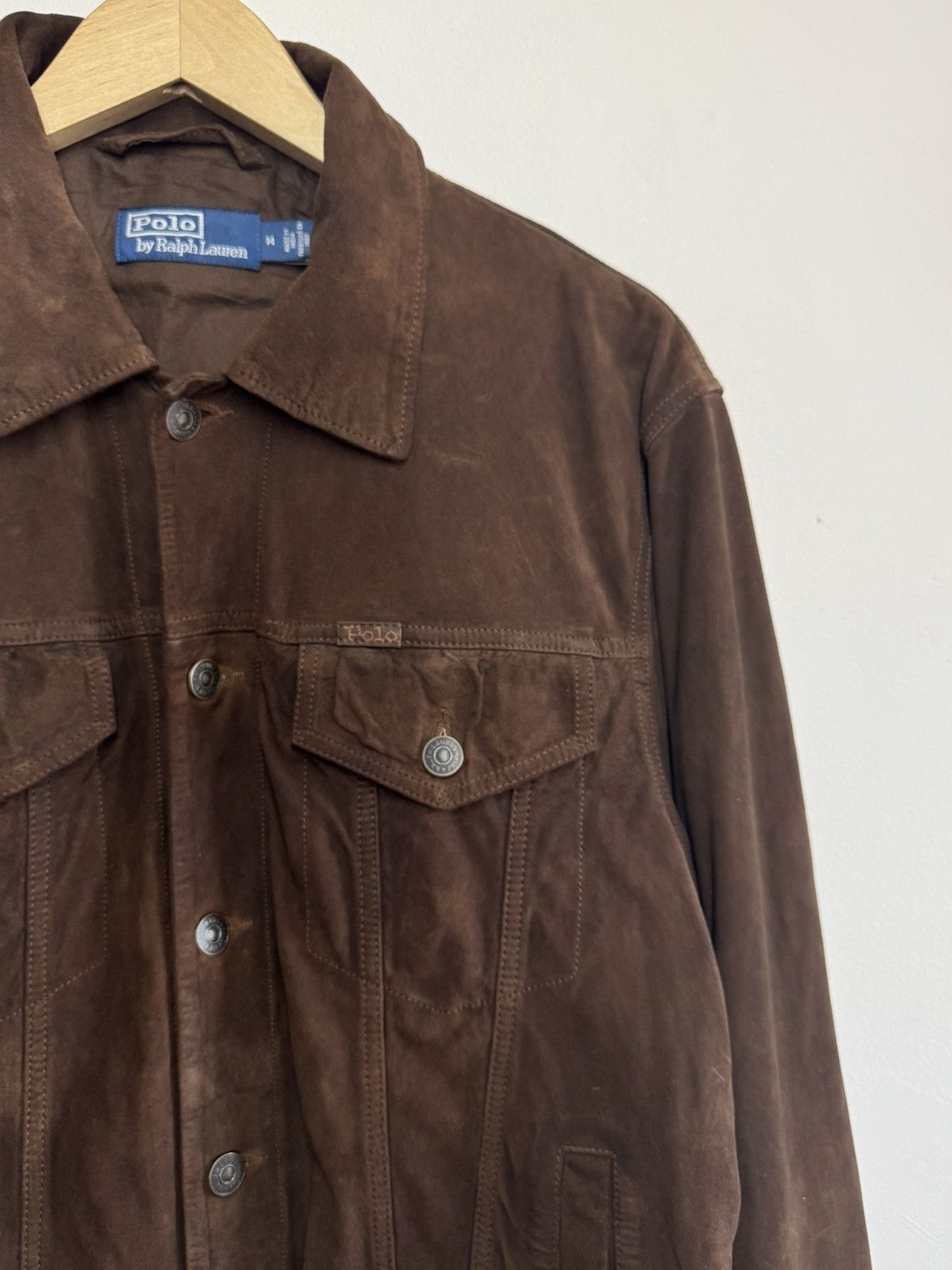 Polo Ralph Lauren Polo Ralph Lauren Goat Suede Trucker Jacket Tobacco Brown Size US M / EU 48-50 / 2 - 4 Thumbnail