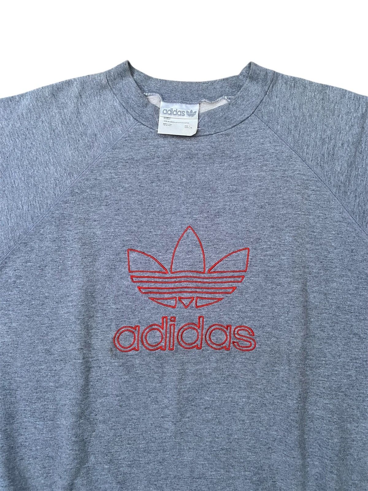 Adidas Vintage 80s Adidas Trefoil Embroidery Sweatshirt Size US L / EU 52-54 / 3 - 2 Thumbnail