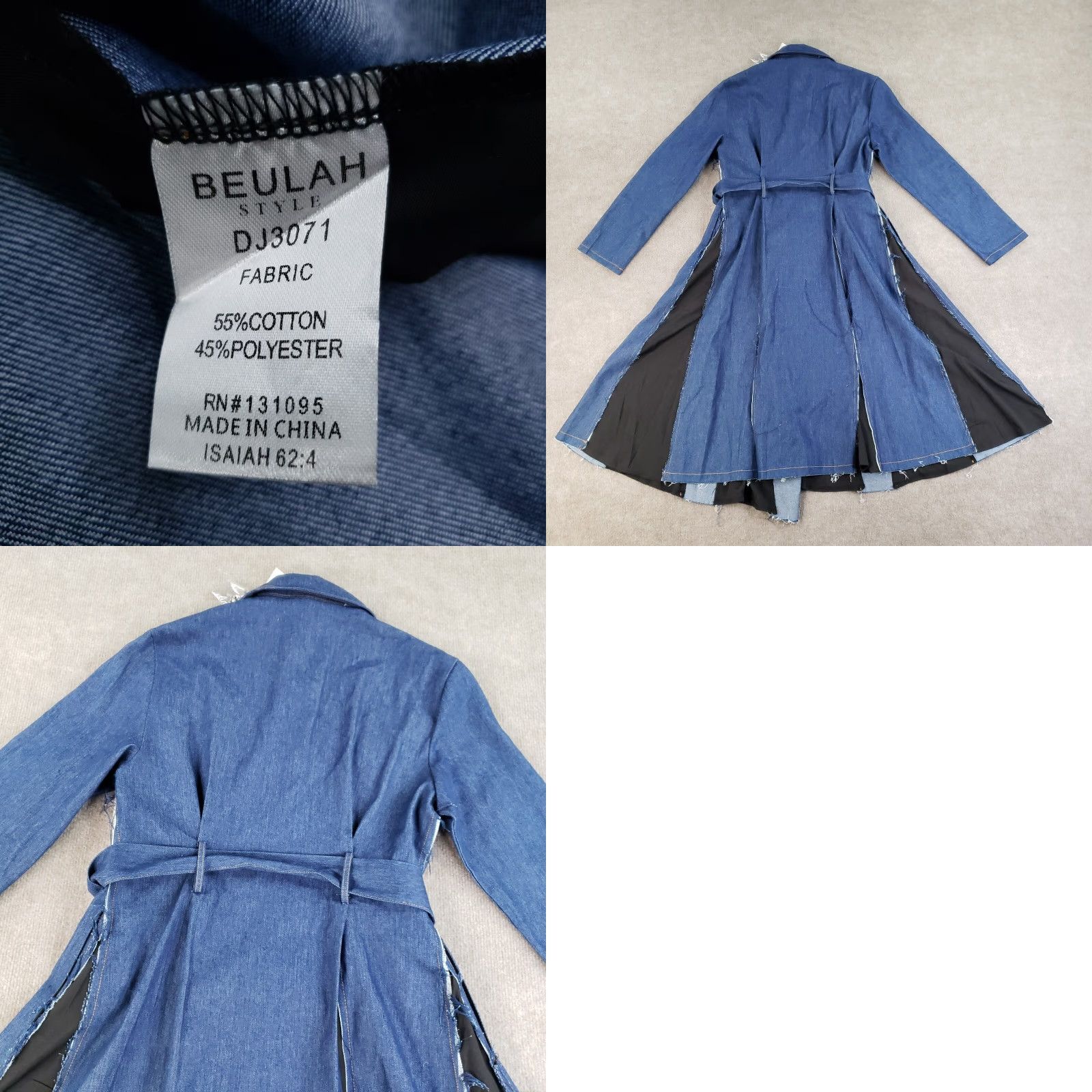 Denime Beulah Denim Dress Womens Size Small Blue Belted Button Up Stretch Fit Flare Size S / US 4 / IT 40 - 8 Thumbnail