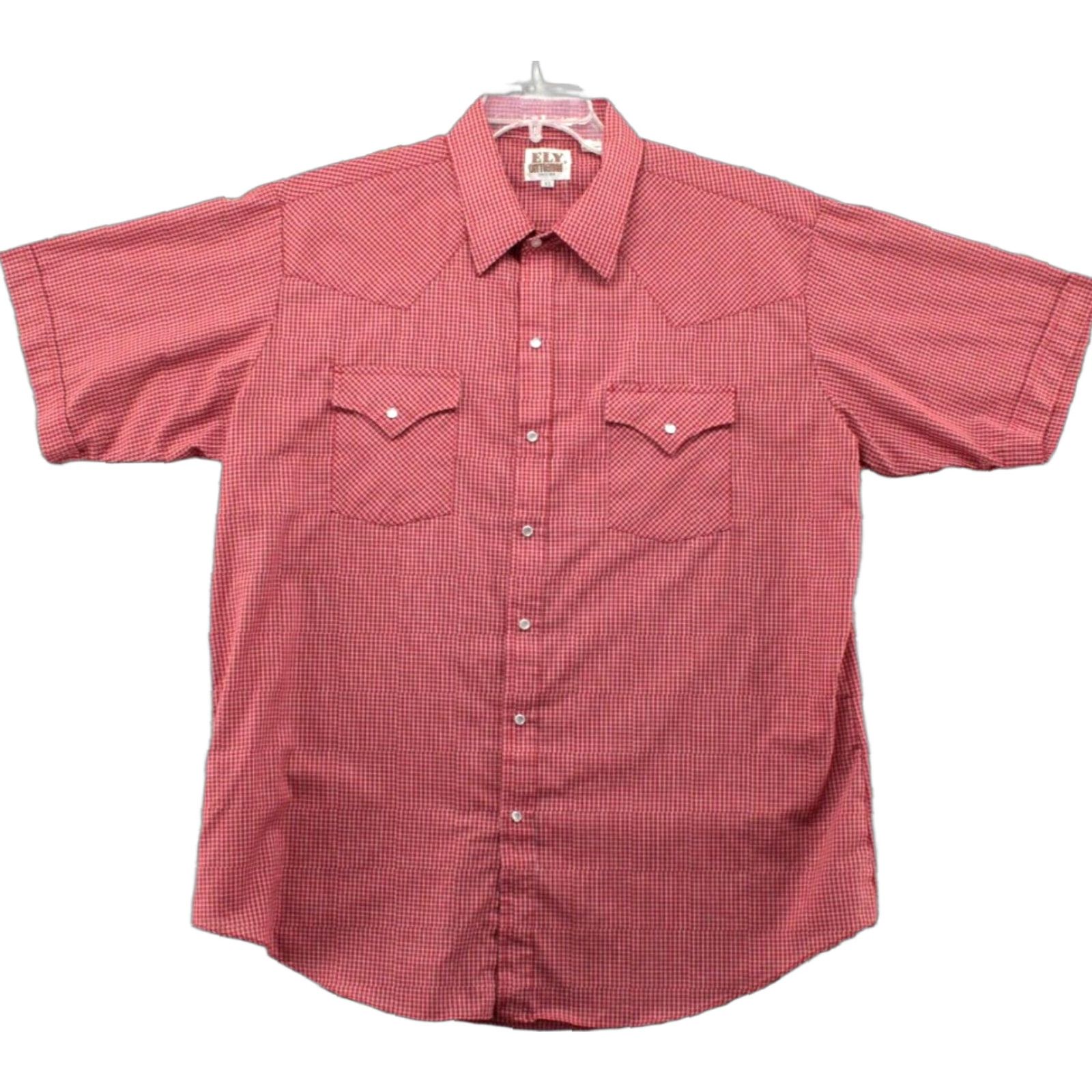 Vintage VINTAGE Ely Cattleman Shirt Men’s XL Red Checks Short Sleeve Pearl Snap Cowboy Size US XL / EU 56 / 4 - 1 Thumbnail