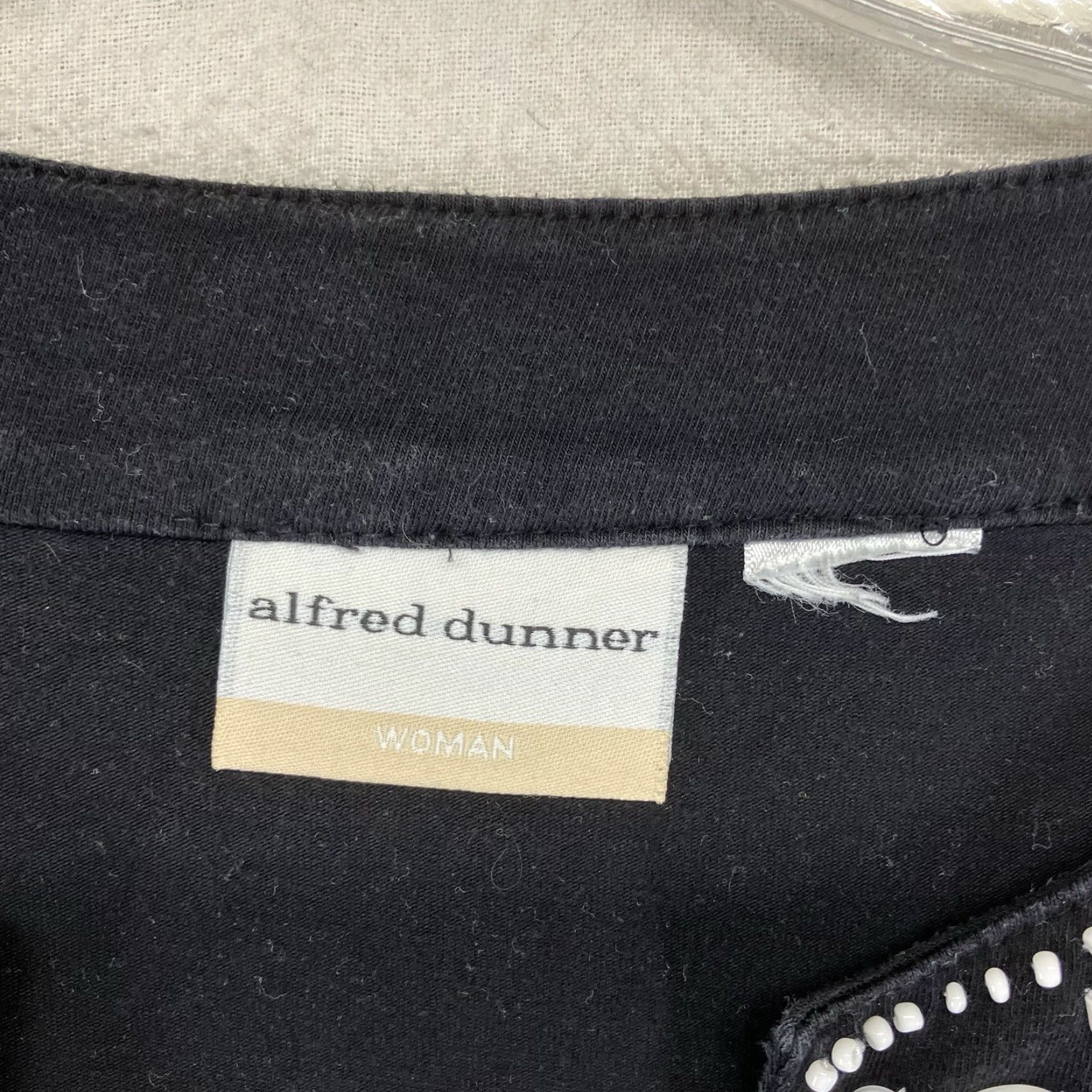 Vintage Alfred Dunner Tunic L 3/4 Sleeve Black Embroidery Rhinestones Dark Gothic Size L / US 10 / IT 46 - 4 Thumbnail