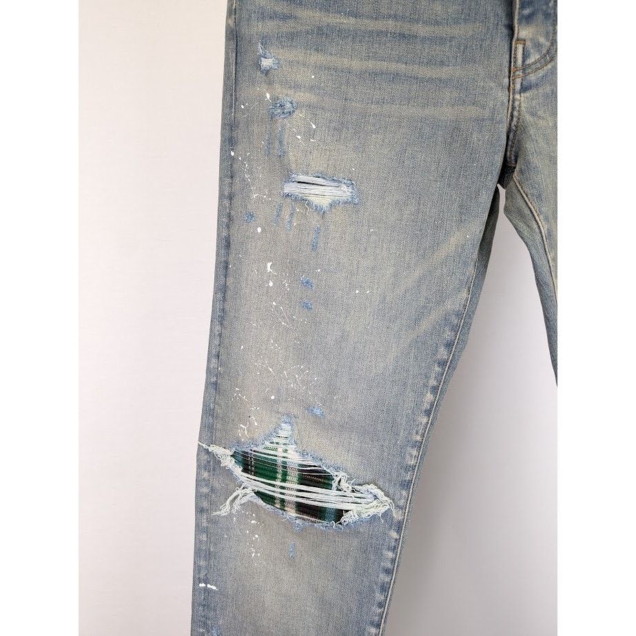 Amiri o1rshd1 MX1 Plaid Jeans in Clay Indigo Size US 36 / EU 52 - 9 Thumbnail