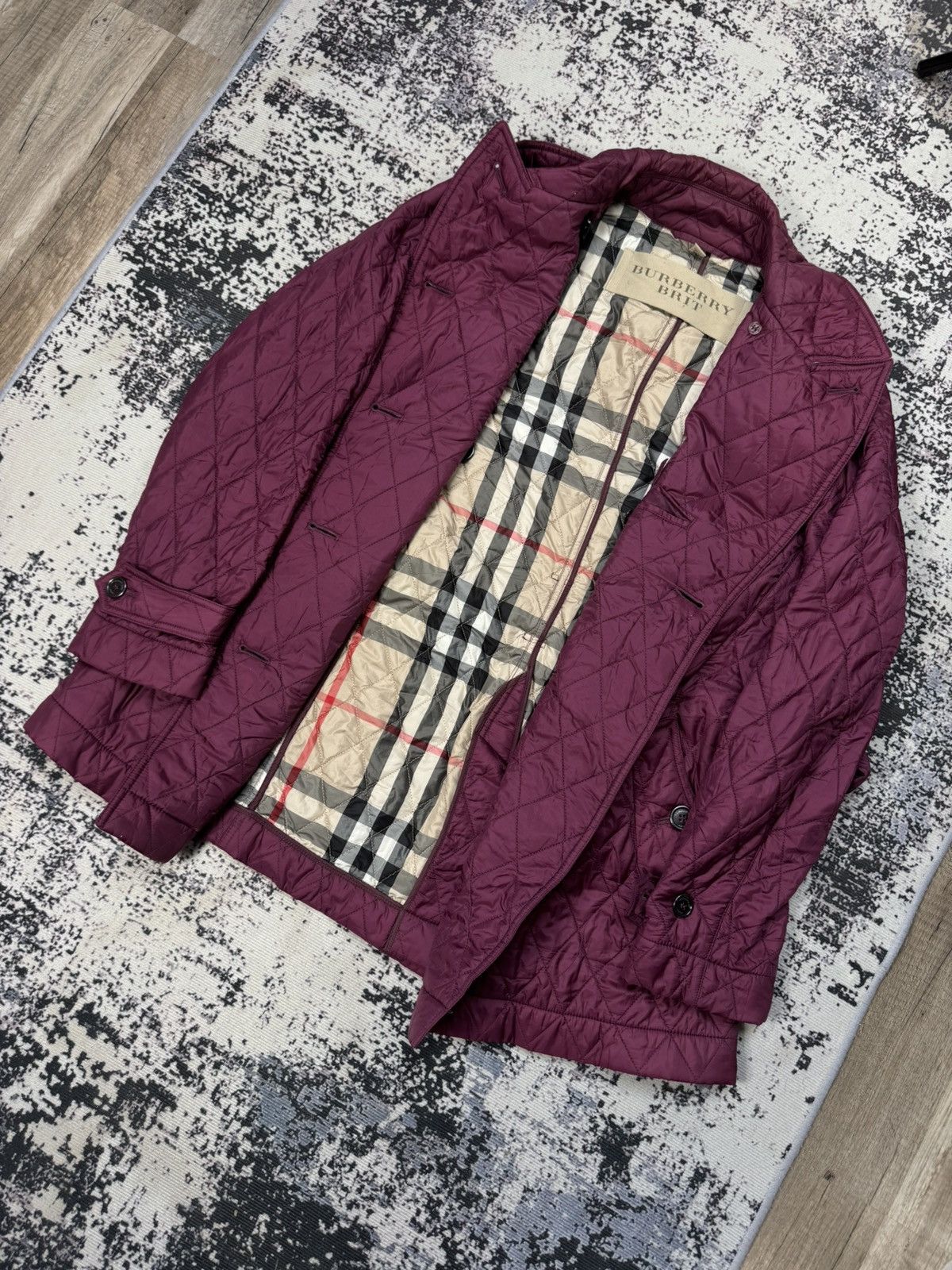 Burberry Burberry Puffer Jacket full pattern Purple Womens XL Size US XL / EU 56 / 4 - 4 Thumbnail