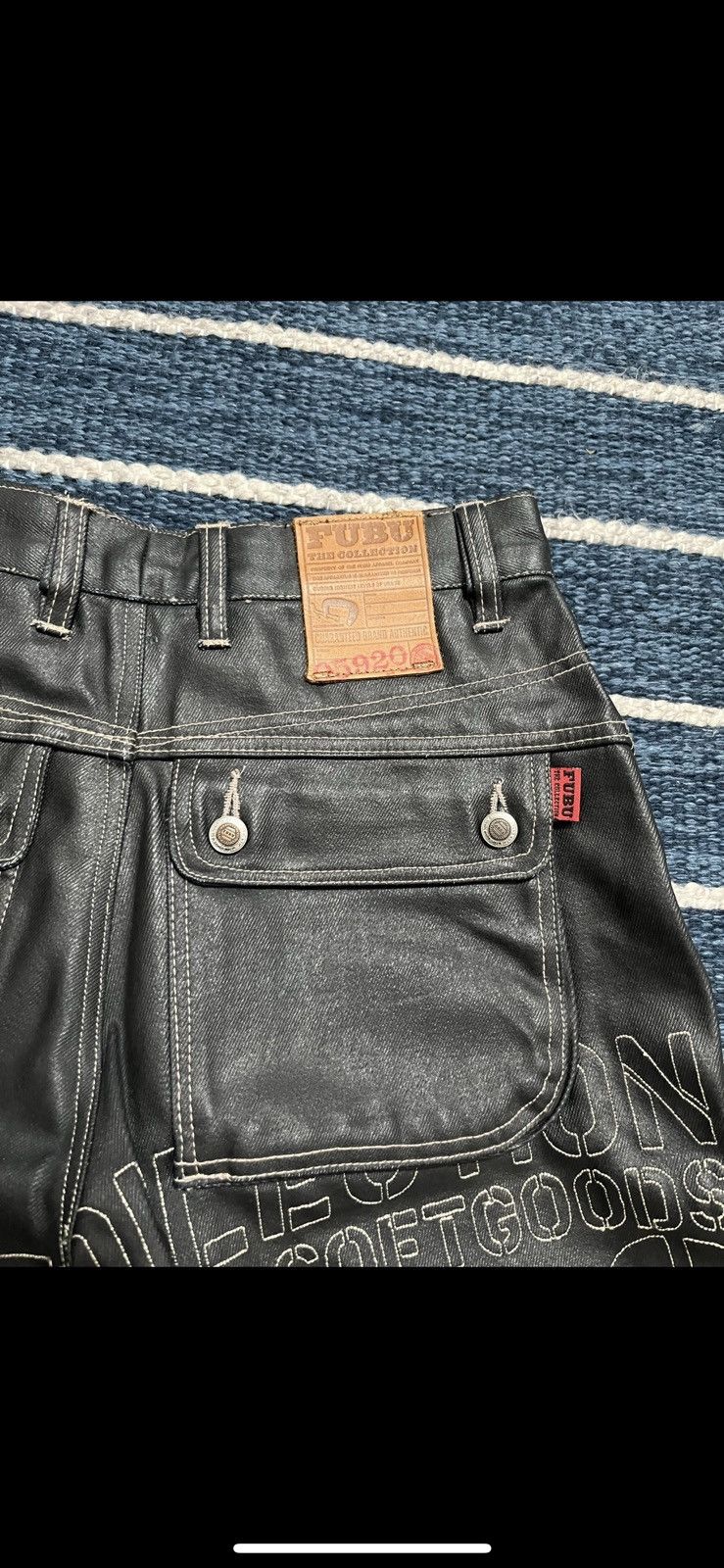 Japanese Brand Waxed Denim FUBU Jeans 32x34 Black Size US 34 / EU 50 - 5 Thumbnail