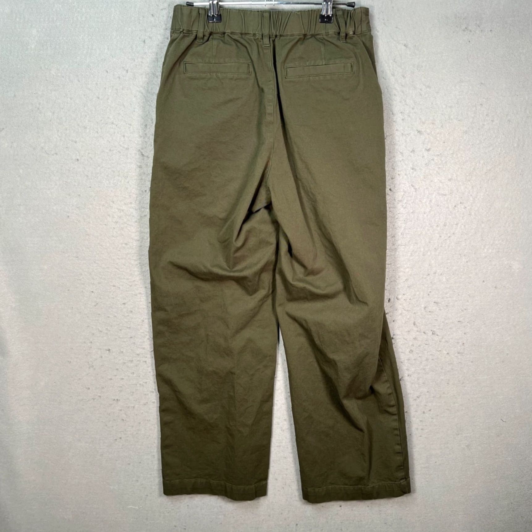 Muji MUJI Womens Small Olive Green Cotton-Blend Wide Leg Chino Pants Shirt? Size 28" / US 6 / IT 42 - 2 Thumbnail