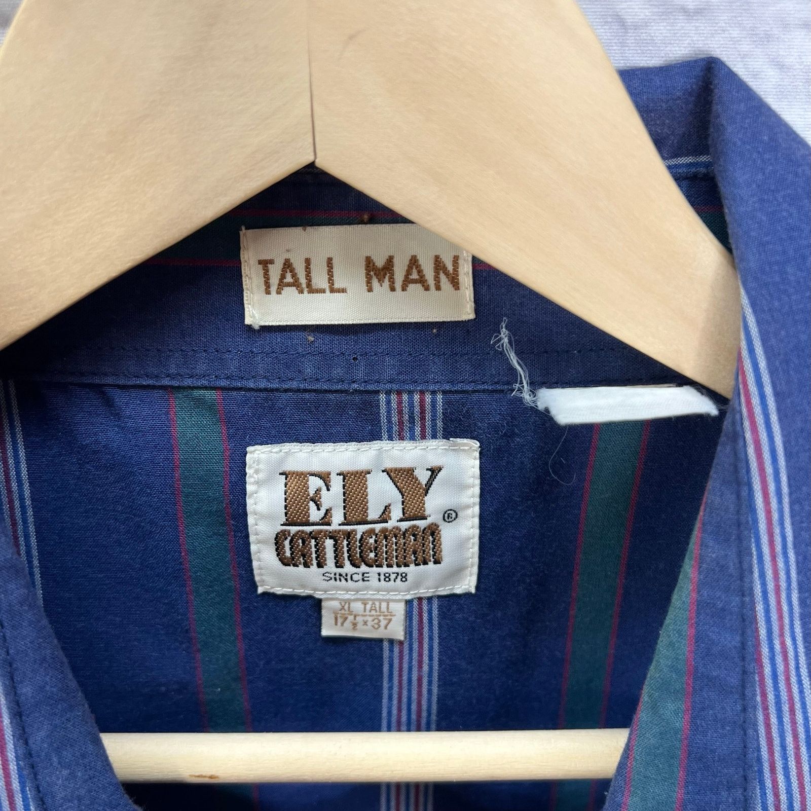 Vintage Vintage Fly Cattleman Striped Pearl Western Shirt XLT Blue Size US XL / EU 56 / 4 - 4 Thumbnail
