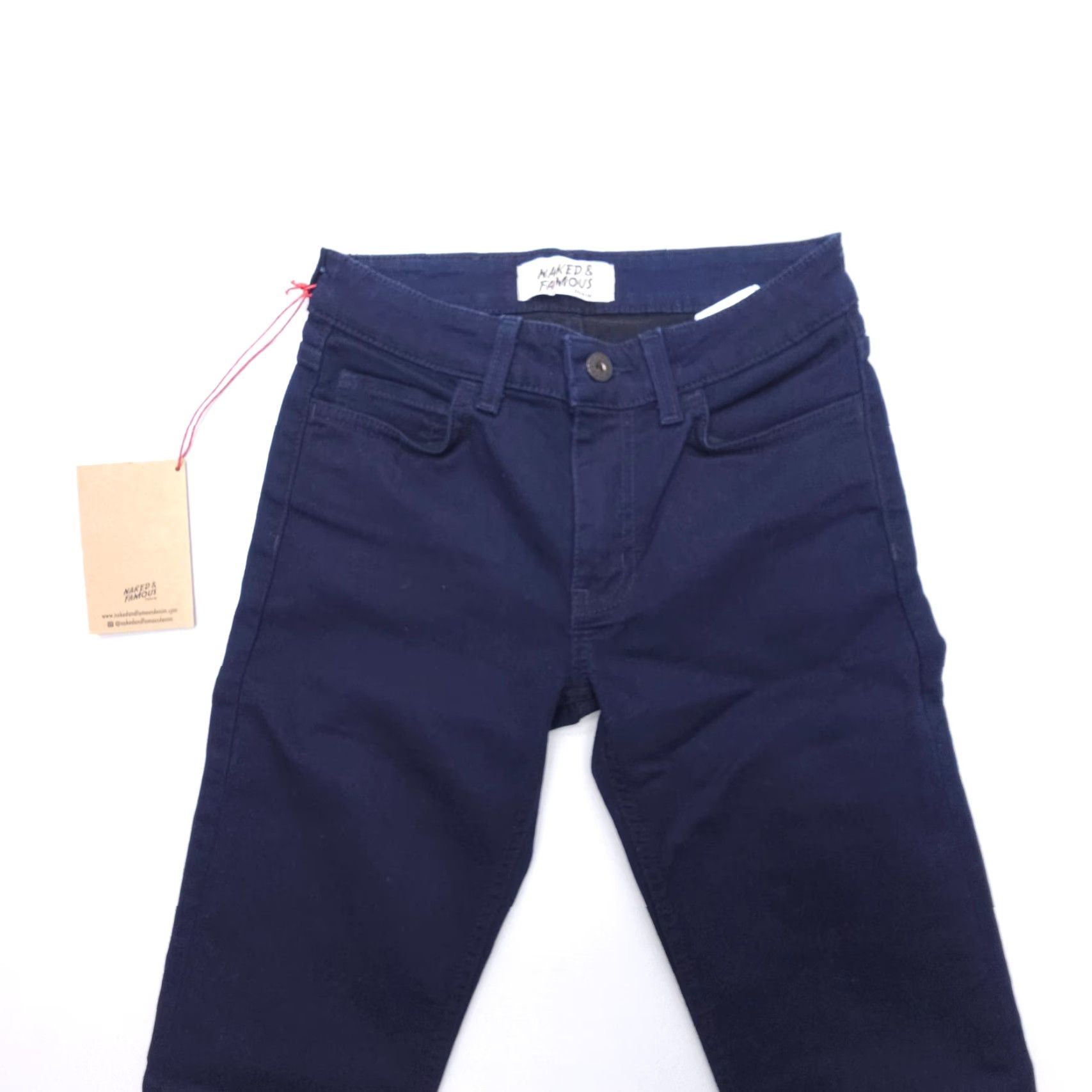 Vintage Naked & Famous Denim The Skinny Indigo Jeans Size 25 Regular Rise 31in Inseam Women's Blue 5-Pocket Stretch Lightweight NWT Size 42" / US 20 - 4 Thumbnail