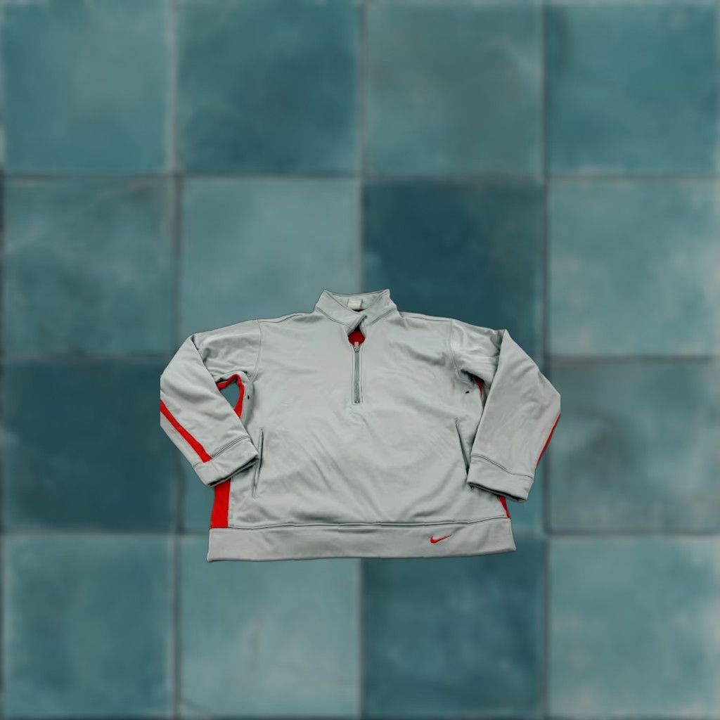 Nike VINTAGE Nike Track Jacket Mens Medium Gray 1/4 Zip Pullover Short Sleeve? Wait. Size US M / EU 48-50 / 2 - 1 Thumbnail