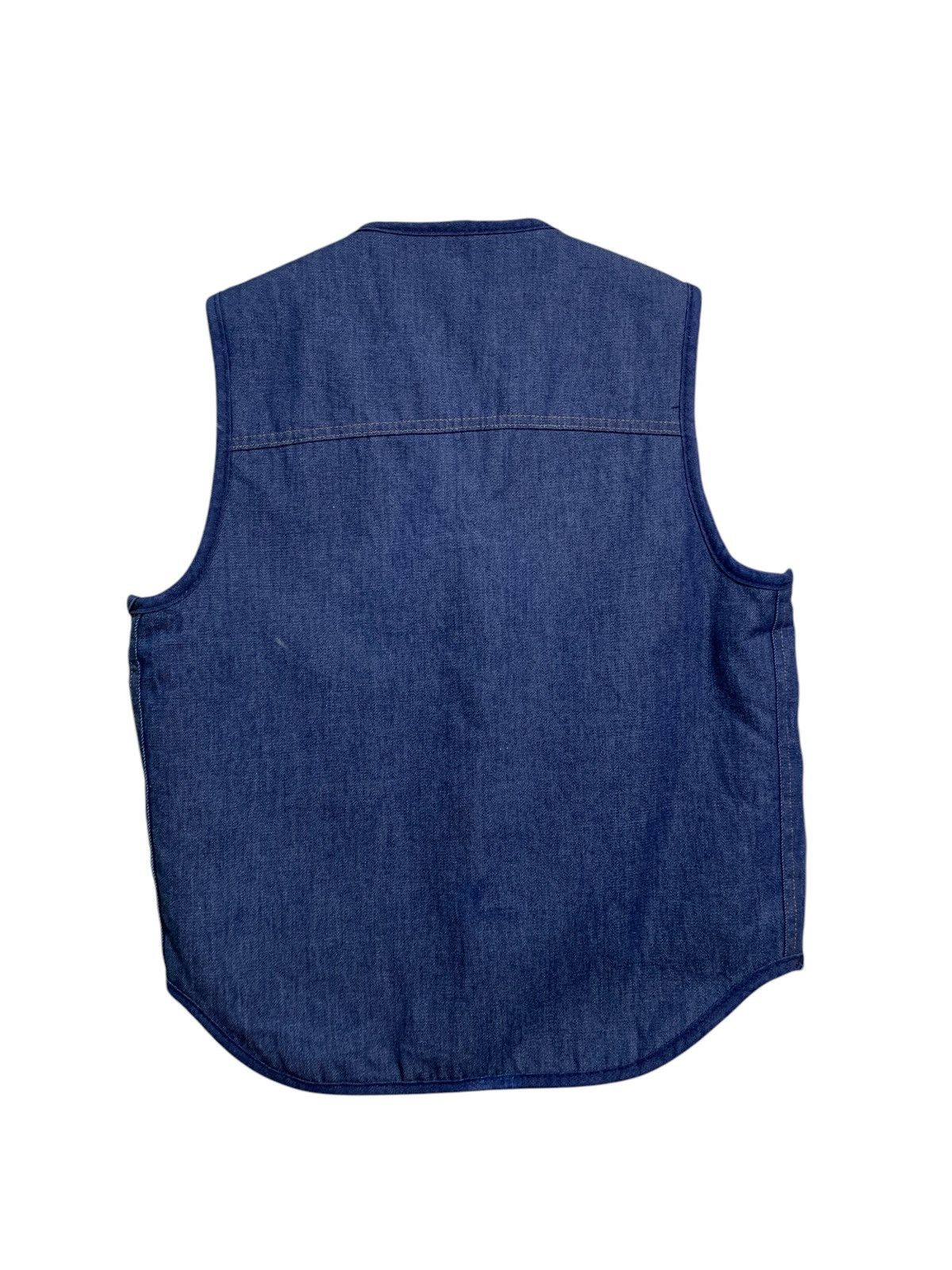 Sears × Vintage 🔥VTG 70s SEARS REOBUCKS DENIM VEST SHERPA LINED Size US L / EU 52-54 / 3 - 4 Thumbnail