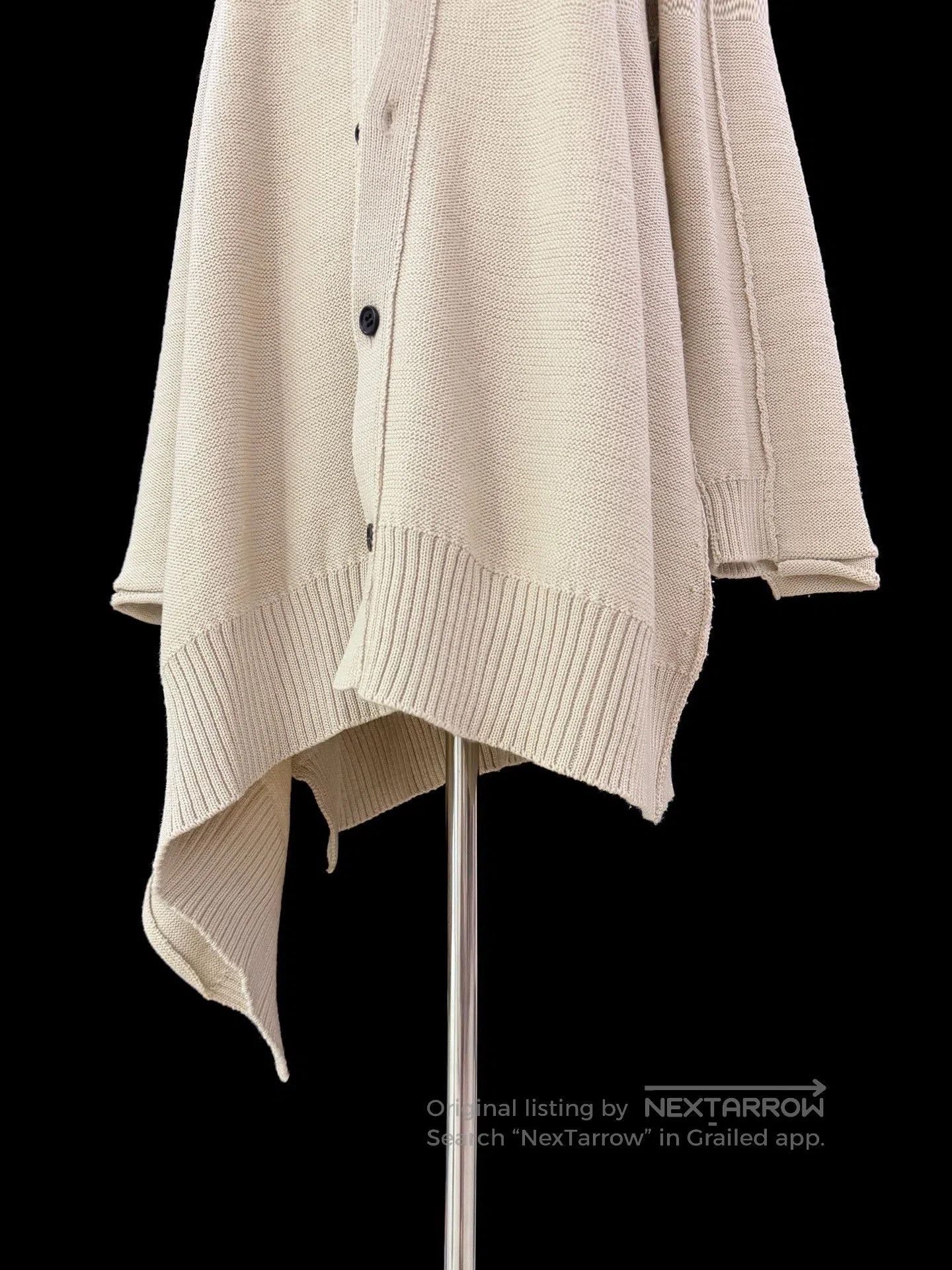Y's Yohji Yamamoto Y's Asymmetric Hem Wool Cardigan. Size M / US 6-8 / IT 42-44 - 4 Thumbnail
