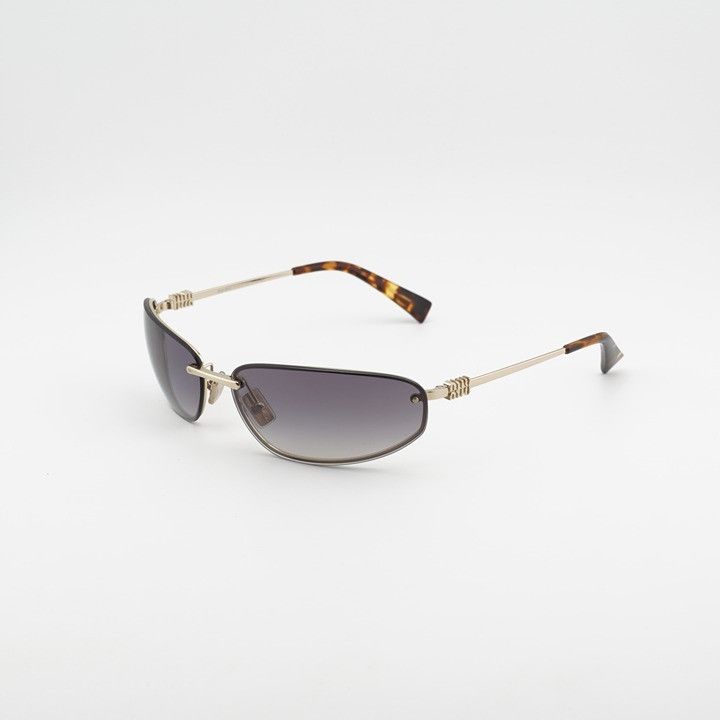Miu Miu Miu Miu MUA50S ZVN30C Sunglasses Gold Rectangle Frame Size ONE SIZE - 1 Thumbnail