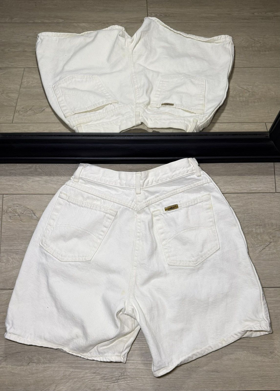 Columbia Y2K 2000s Beige Chic Jean Short Jorts Size 32" / US 10 / IT 46 - 2 Thumbnail