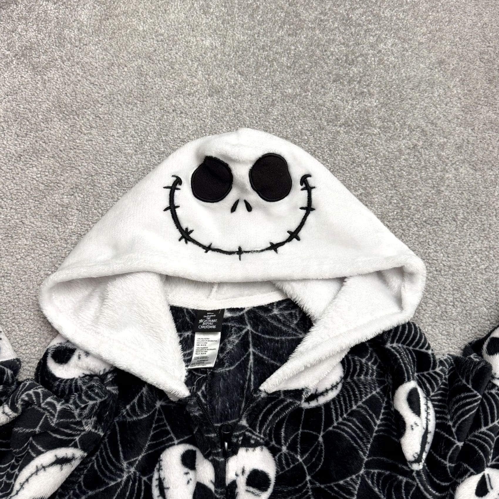 Disney VINTAGE? Disney Nightmare Before Christmas Jack Skellington 1 Piece Pajama Medium Fleece Size ONE SIZE - 5 Thumbnail