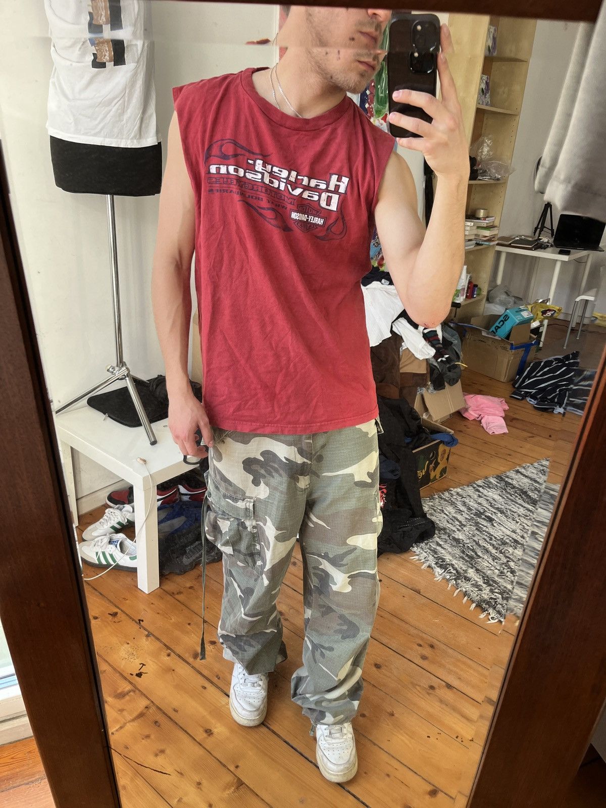 Harley Davidson × Vintage Burgundy red tank top Vintage 2003 Harley Davidson Size US L / EU 52-54 / 3 - 1 Thumbnail