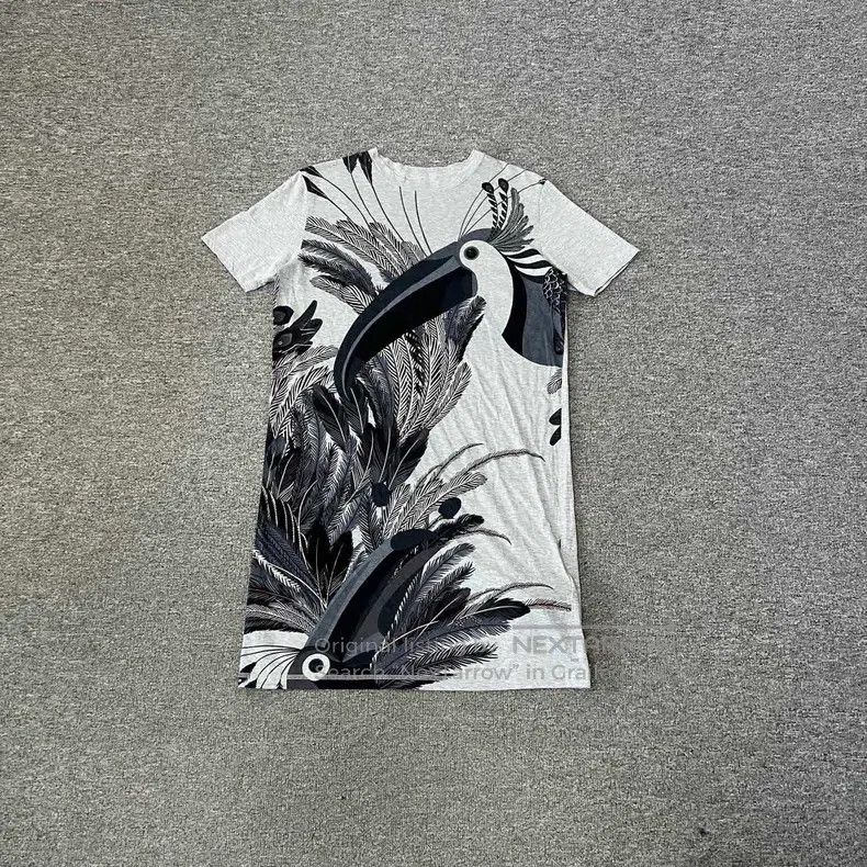 Hermes Hermes Grey parrot print T-shirt dress Size XS / US 0-2 / IT 36-38 - 1 Thumbnail