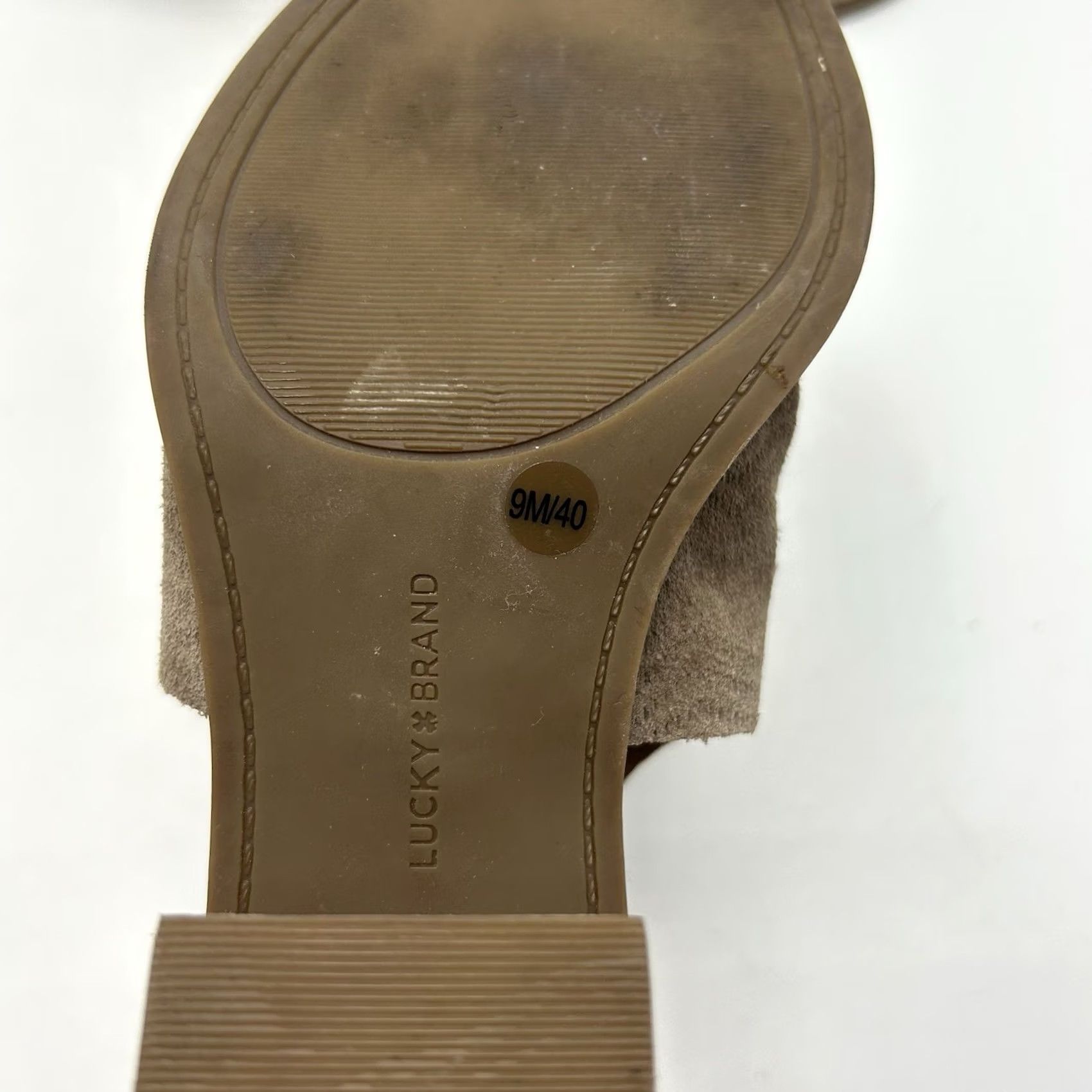 Lucky Brand Lucky Brand Sandals Womens 9 M Beige Tan Suede Cutout Open Toe Block Heels Size US 9 / IT 39 - 6 Thumbnail