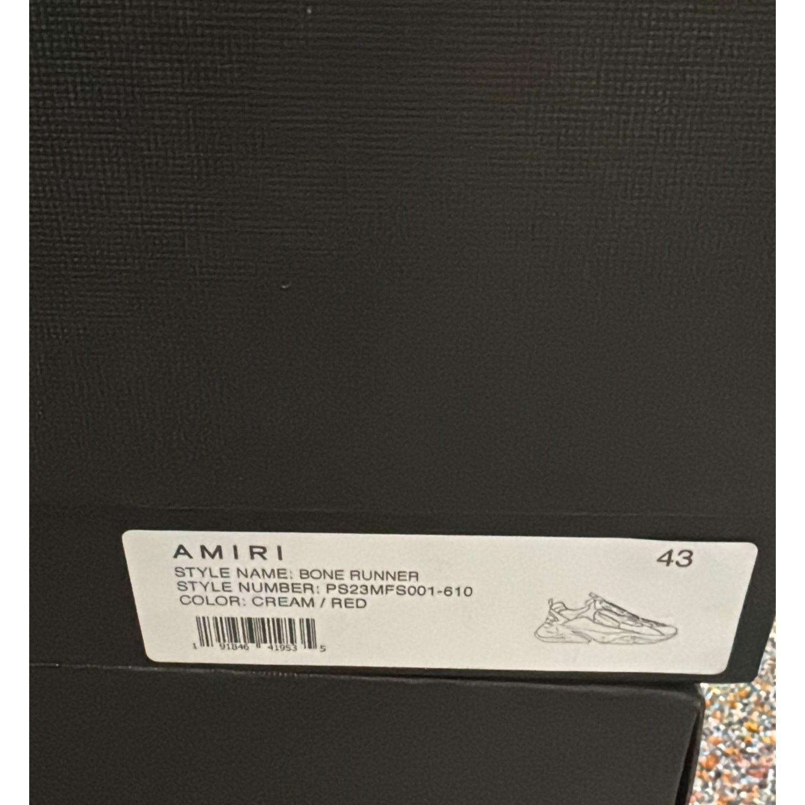 Amiri o1rshd1 Bone Runner in Cream/Red Size US 10 / EU 43 - 24 Thumbnail