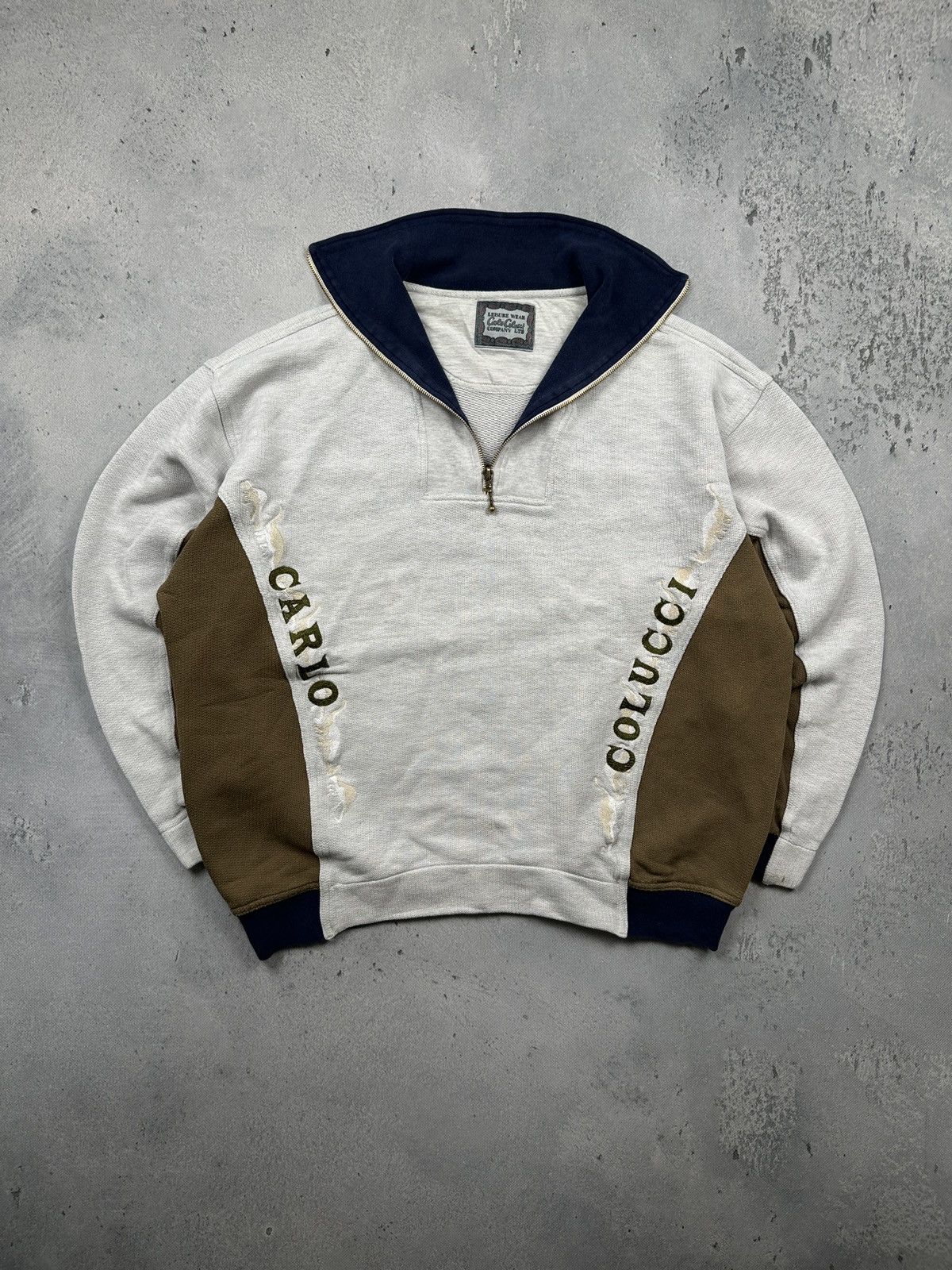 Carlo Colucci Vintage Carlo Colucci Half Zip Sweatshirt 00s 90s Rare Retro Size US XL / EU 56 / 4 - 1 Thumbnail