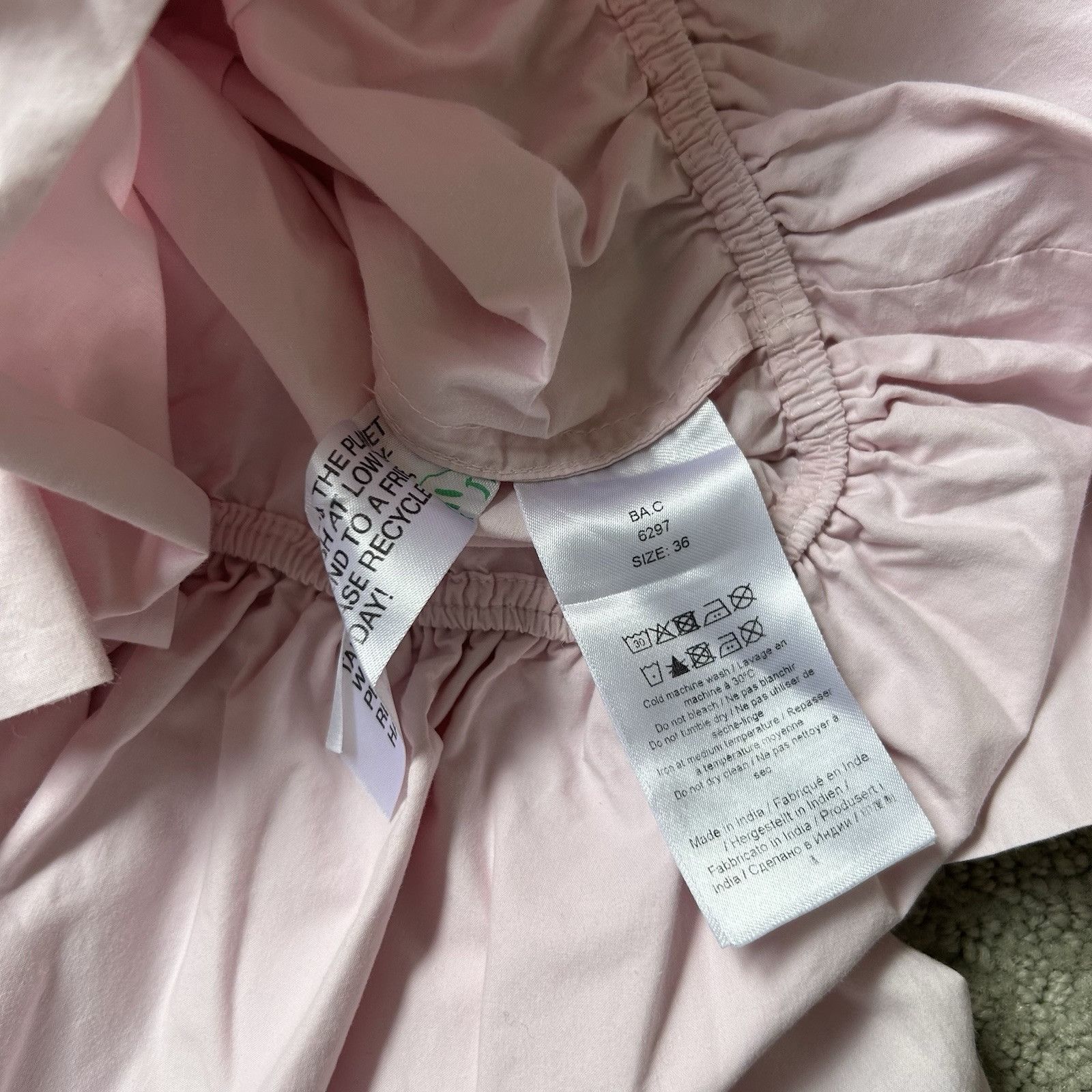 Ganni Ganni Women’s Top Pink Cotton Poplin Blouse Ruffled Cropped Size S / US 4 / IT 40 - 18 Thumbnail
