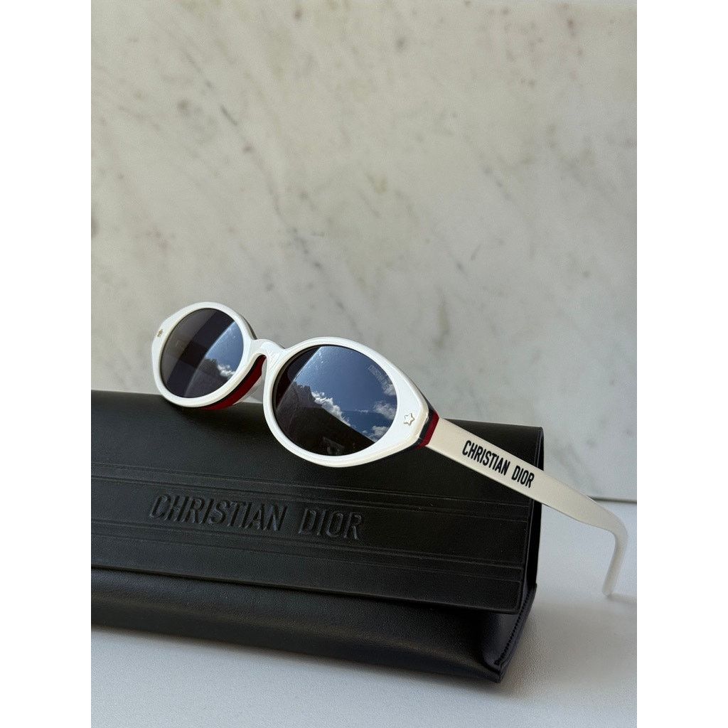 Dior NEW Dior Pacific S1F Oval Round Sunglasses White Navy Blue Size ONE SIZE - 5 Thumbnail