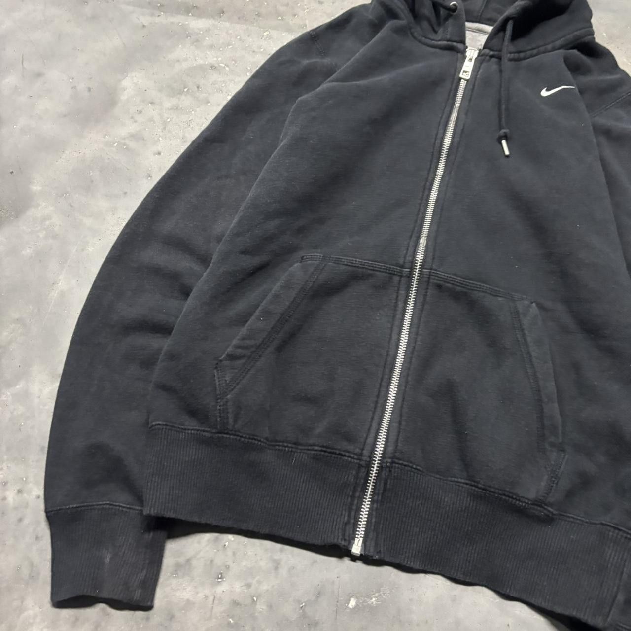 Nike × Vintage Crazy Vintage Y2K/2000s Black Nike Swoosh Zip Up Hoodie! Size S / US 4 / IT 40 - 3 Thumbnail