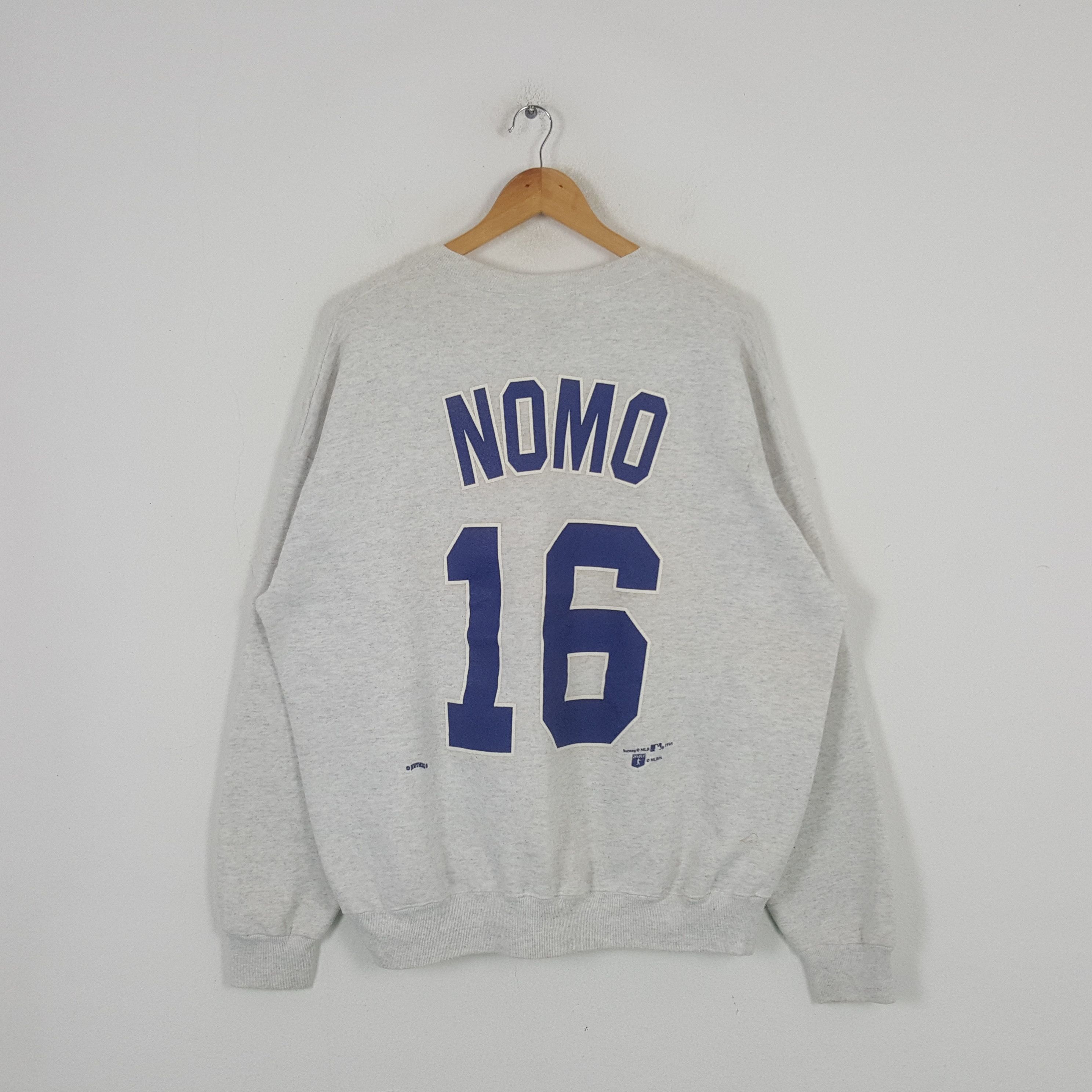 MLB × Nutmeg × Vintage Vintage Dodgers Nomo 16 Baseball Team Sweatshirt C282N14 Size US XL / EU 56 / 4 - 3 Thumbnail
