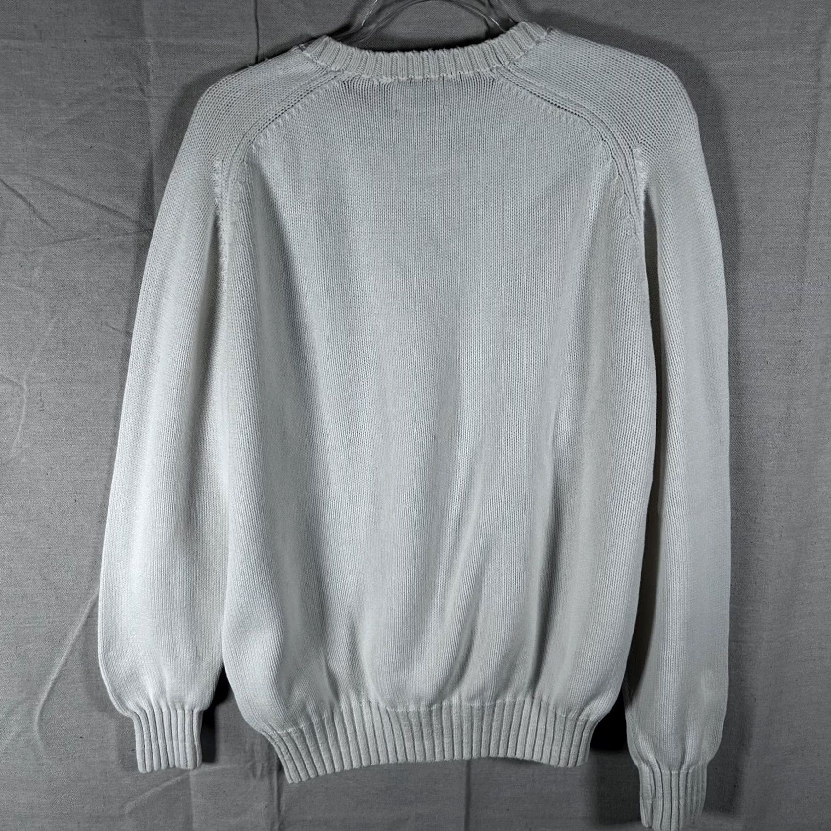 Vintage L.L. Bean Men's LT White Cotton Shaker Stitch Crewneck Sweater USA Made Shirt Pullover Knit Big & Tall Adult Mens Photos Vintage: No Size US L / EU 52-54 / 3 - 3 Thumbnail