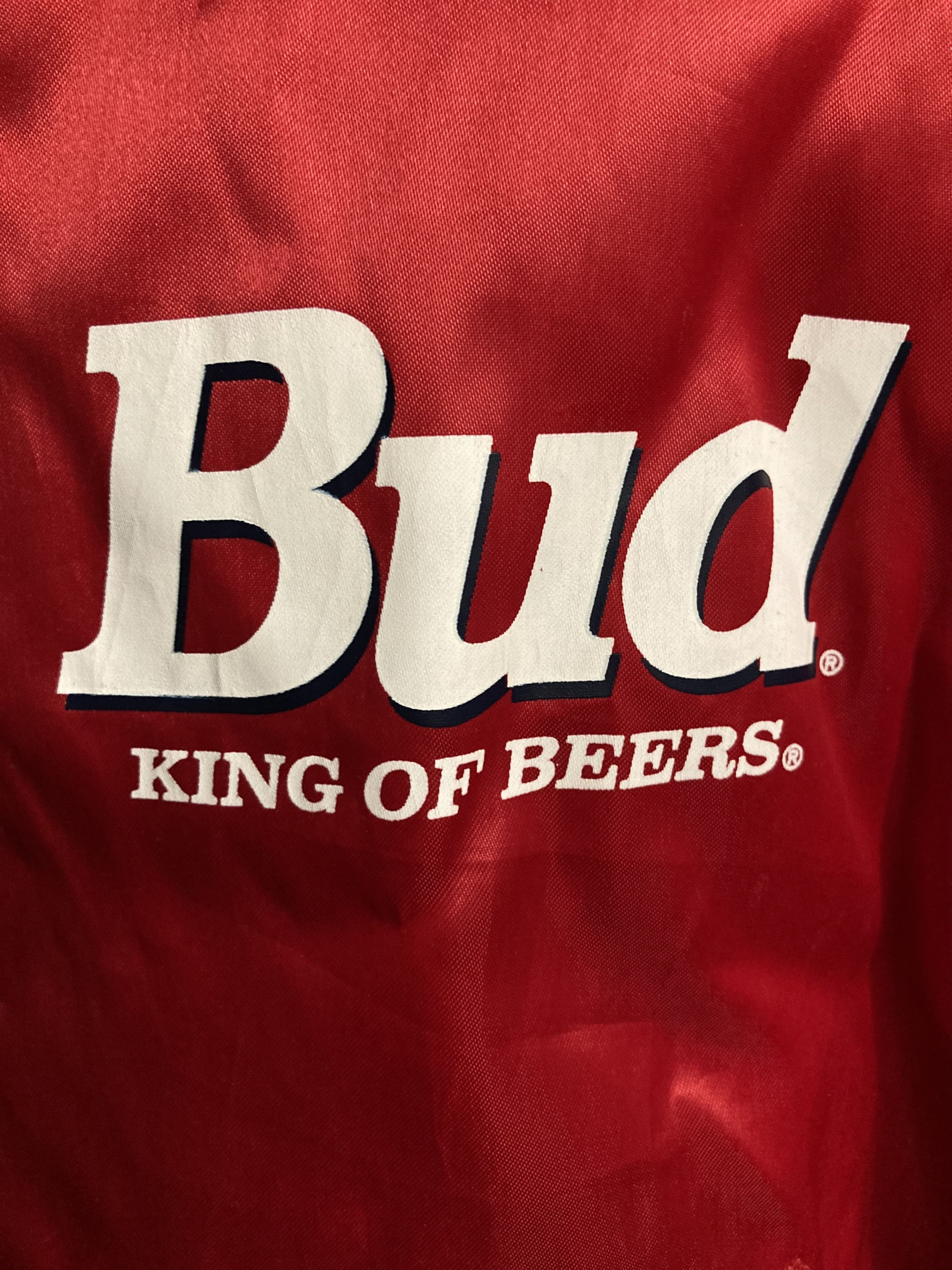 Budweiser Vintage 90-s Budweiser red satin bomber jacket Size US L / EU 52-54 / 3 - 4 Thumbnail