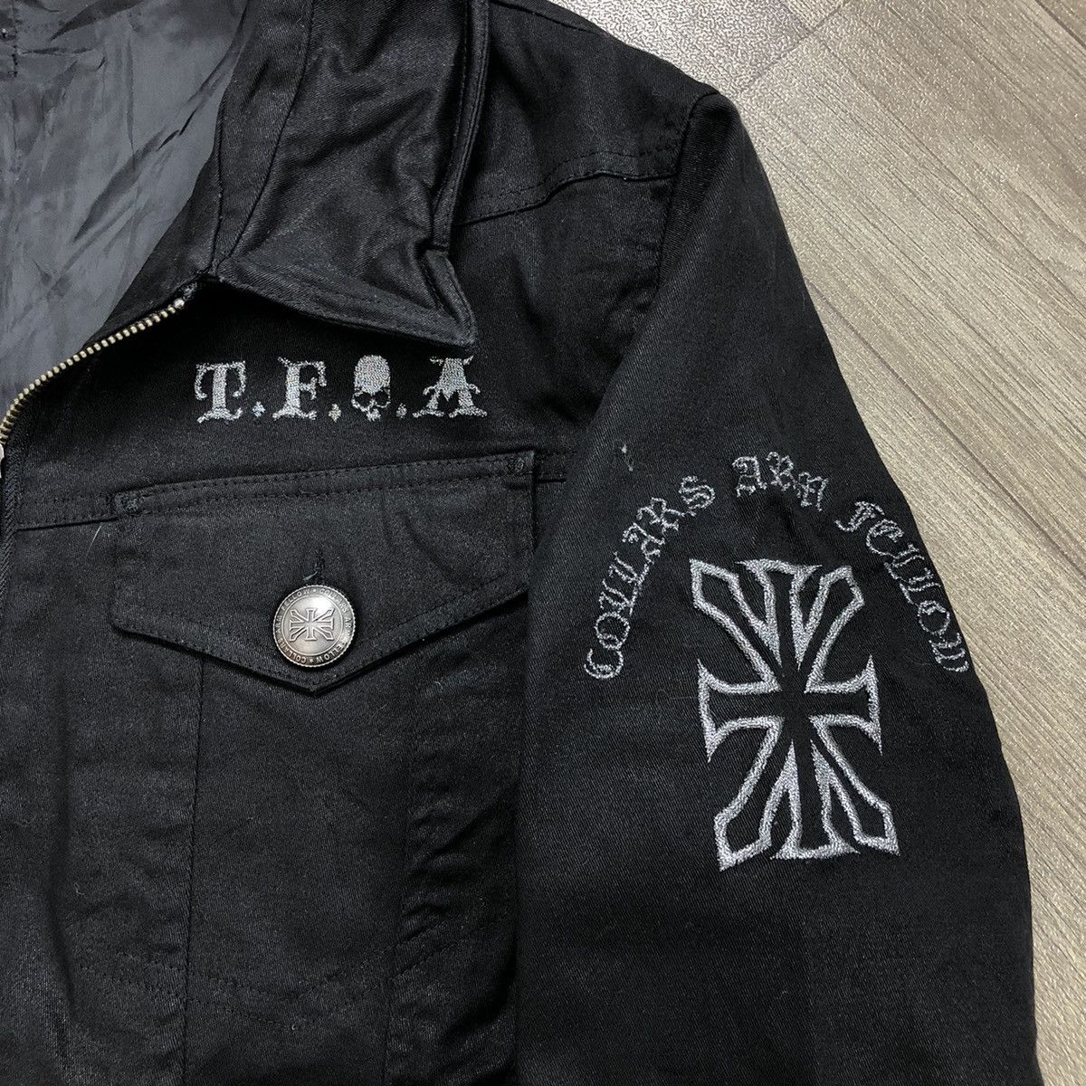If Six Was Nine × Japanese Brand T.F.O.A Crown Cropped Skulls Head Work Jacket Lgb Goa Size US L / EU 52-54 / 3 - 4 Thumbnail