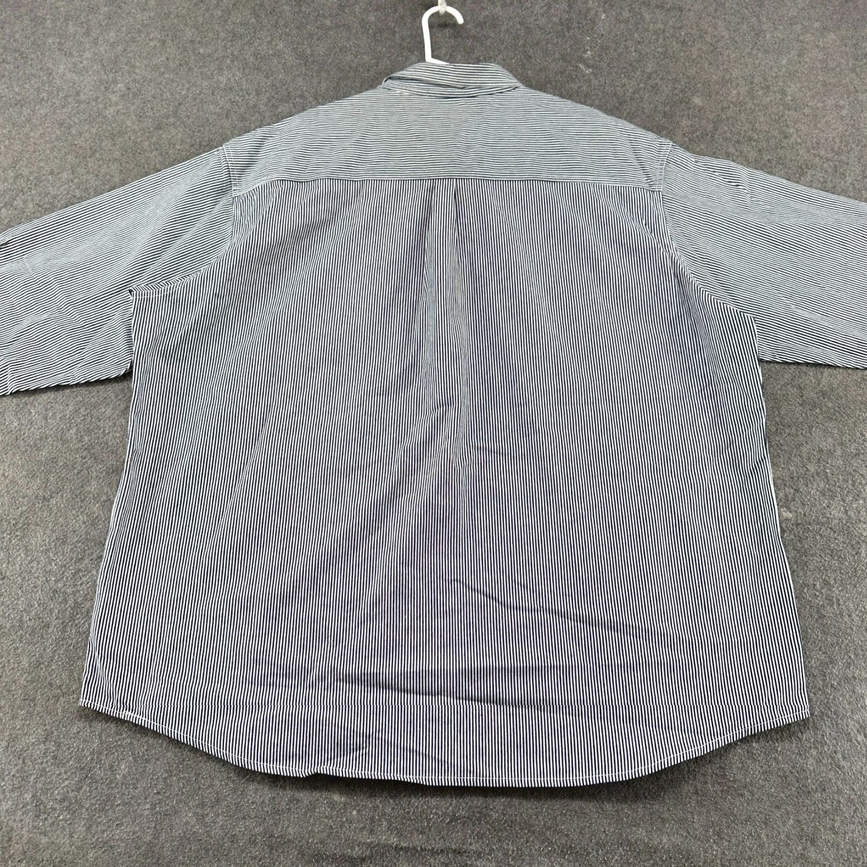 Vintage Work Ready Shirt Mens 3XL Blue White 1/4 Zip Long Sleeve Hickory Stripe Railroad Size US XXL / EU 58 / 5 - 7 Thumbnail