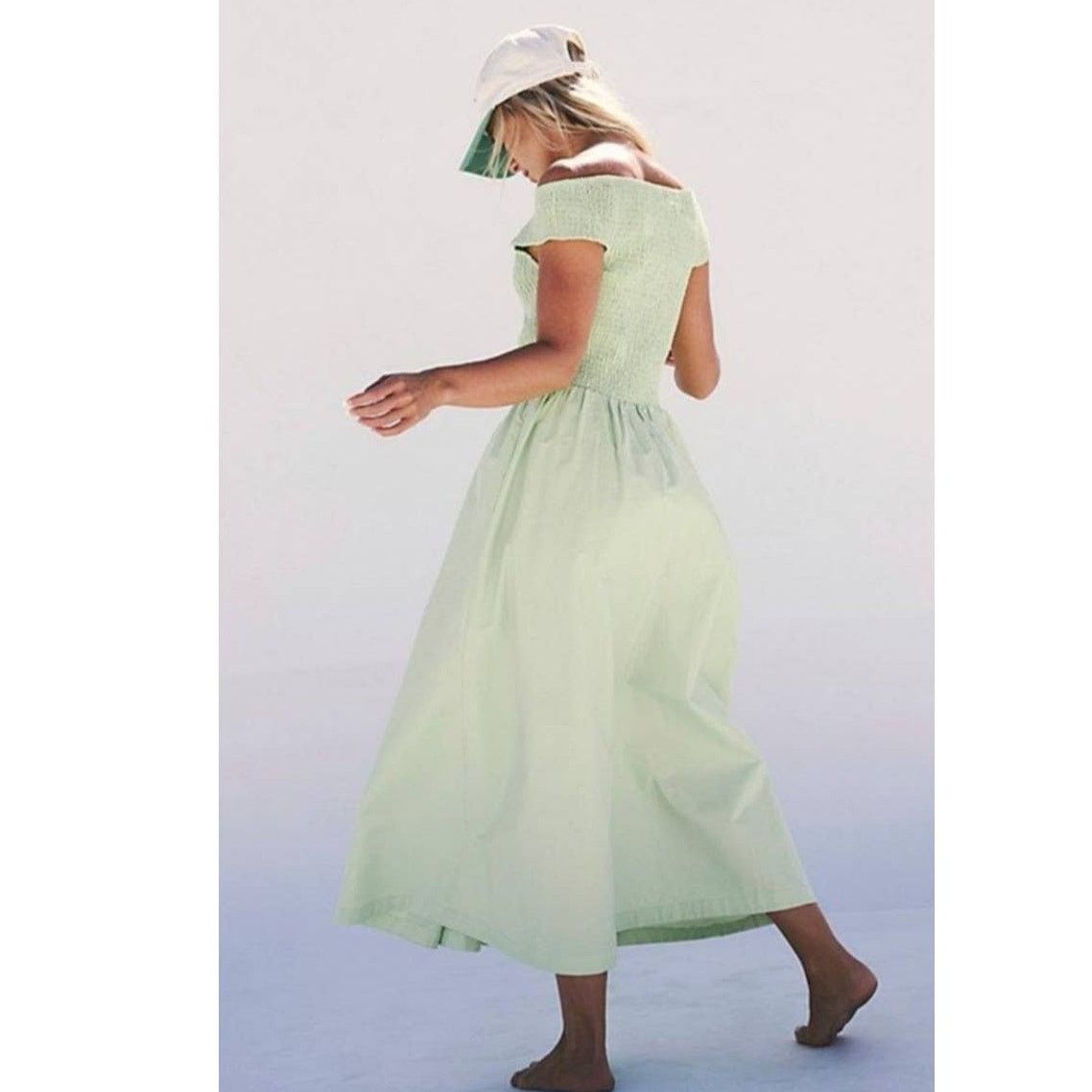 Free People New Free People Ceci Smocked Midi Dress Free-est $98 SMALL Size S / US 4 / IT 40 - 2 Thumbnail