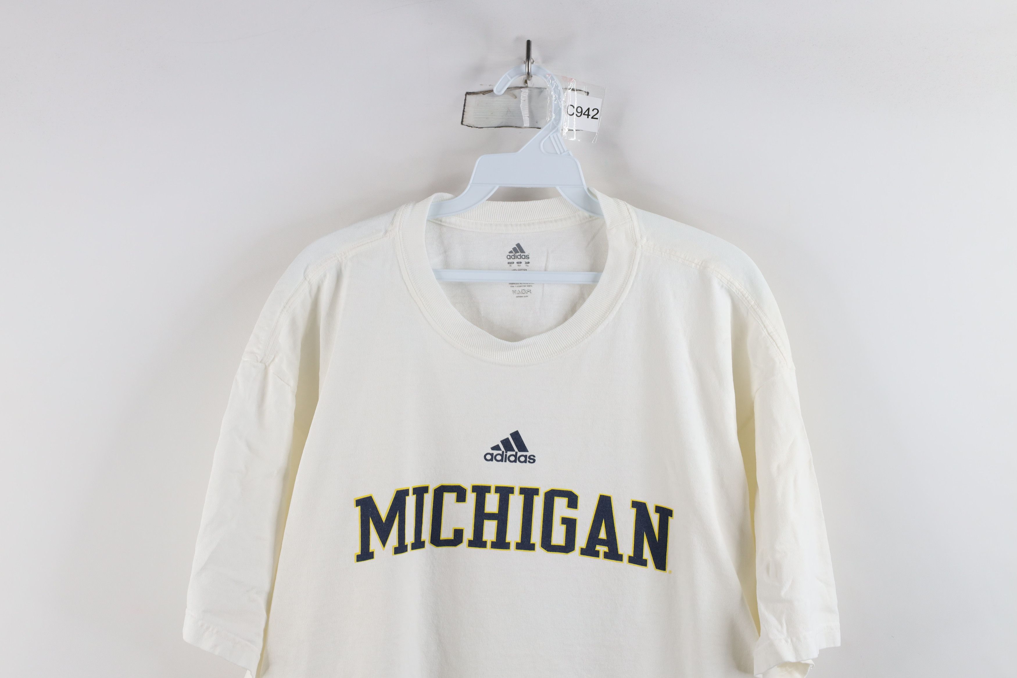 Adidas × Vintage Vintage Adidas University of Michigan Short Sleeve T-Shirt Size US XL / EU 56 / 4 - 2 Thumbnail