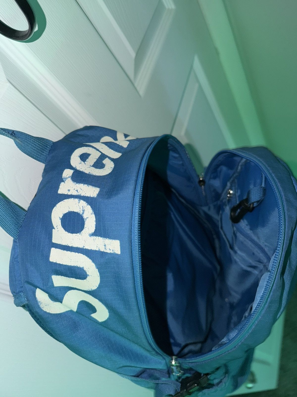 Supreme Supreme 16SS Tonal Backpack Blue Logo | Grailed