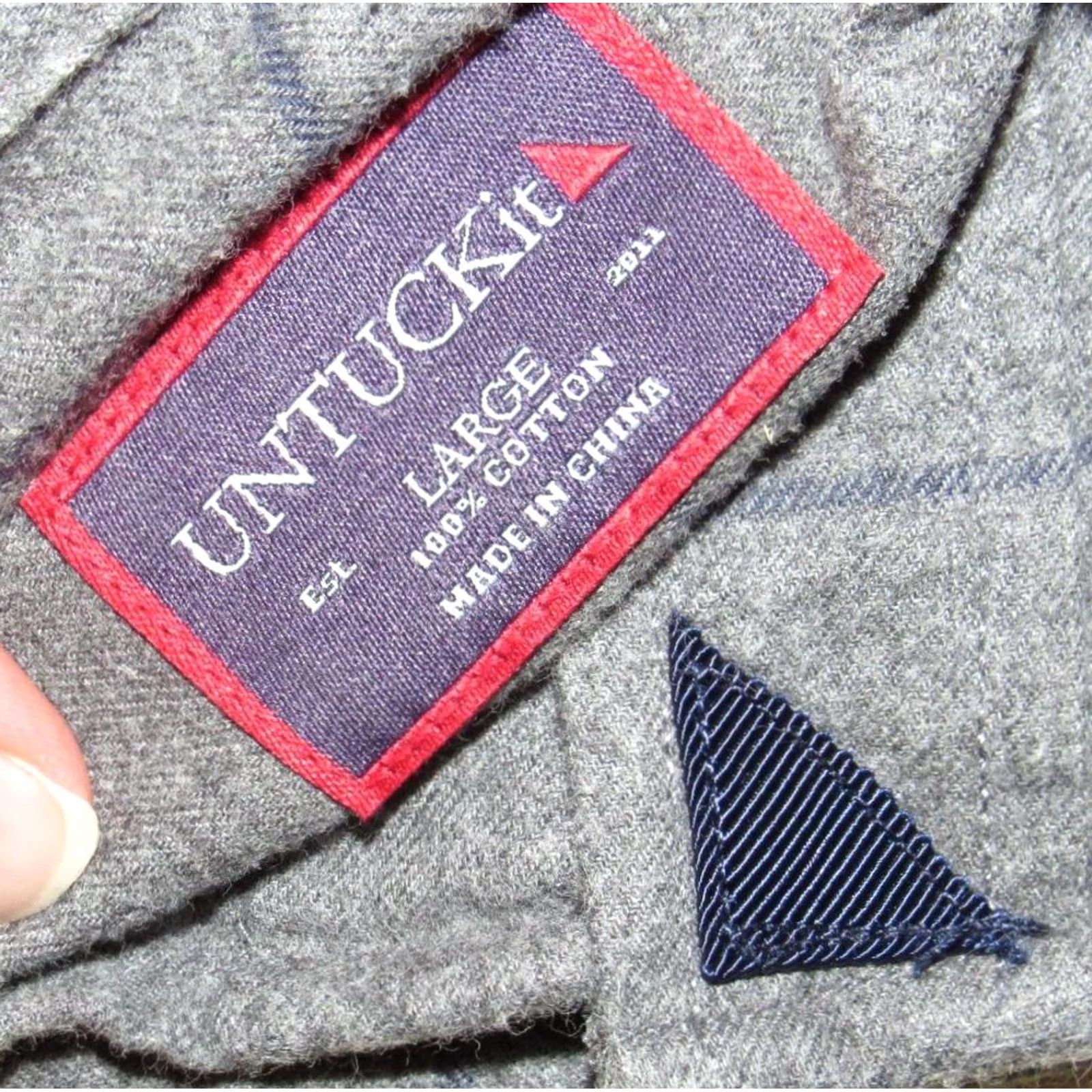 UNTUCKit UNTUCKIT Grey Long Sleeve Windowpane Button Down Shirt Large L Mens Size US L / EU 52-54 / 3 - 3 Thumbnail