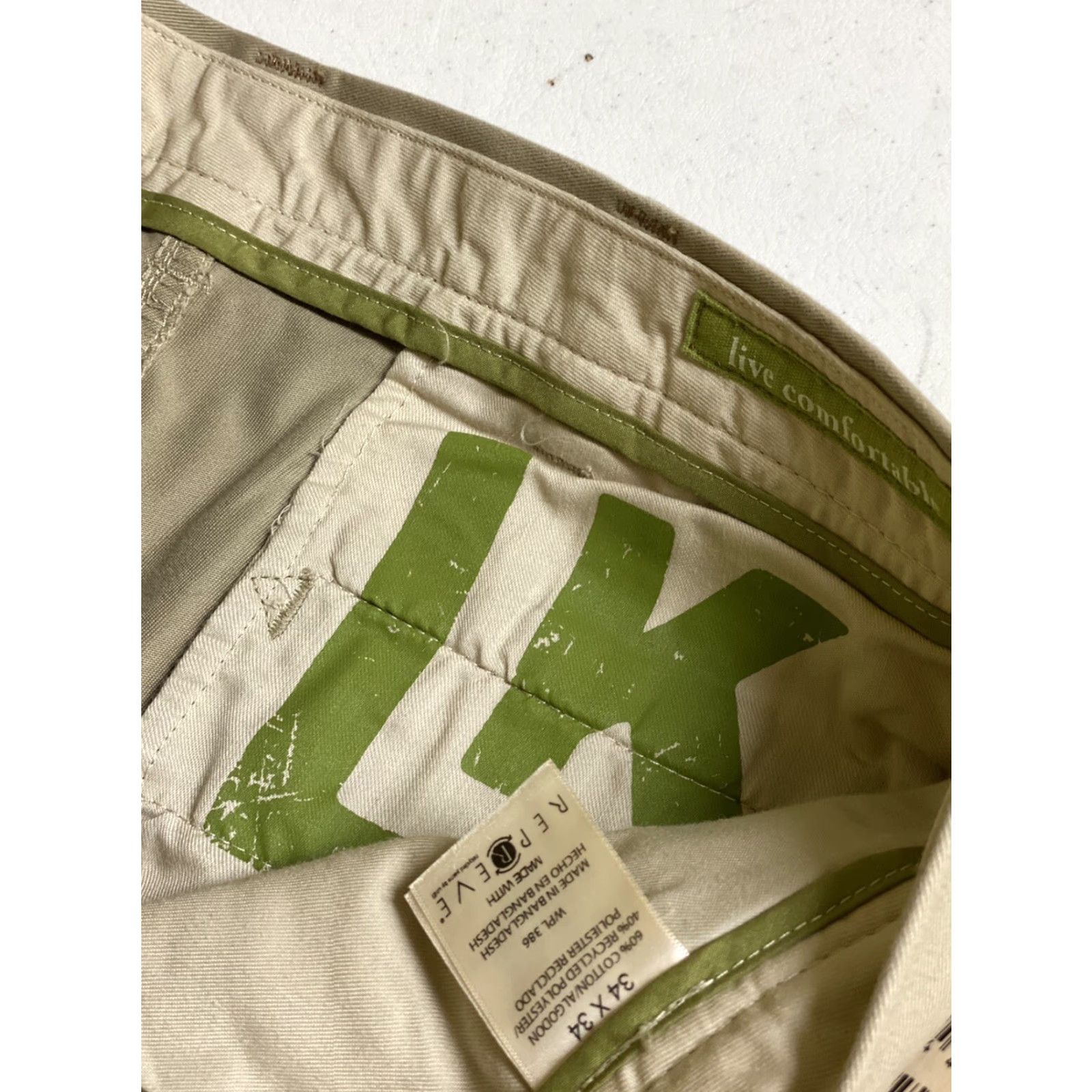 Haggar Haggar Khaki Pants Mens 34x34 Relaxed Straight Flat Front Cotton Blend Brown 34 Inseam Style Khaki Size US 34 / EU 50 - 5 Thumbnail
