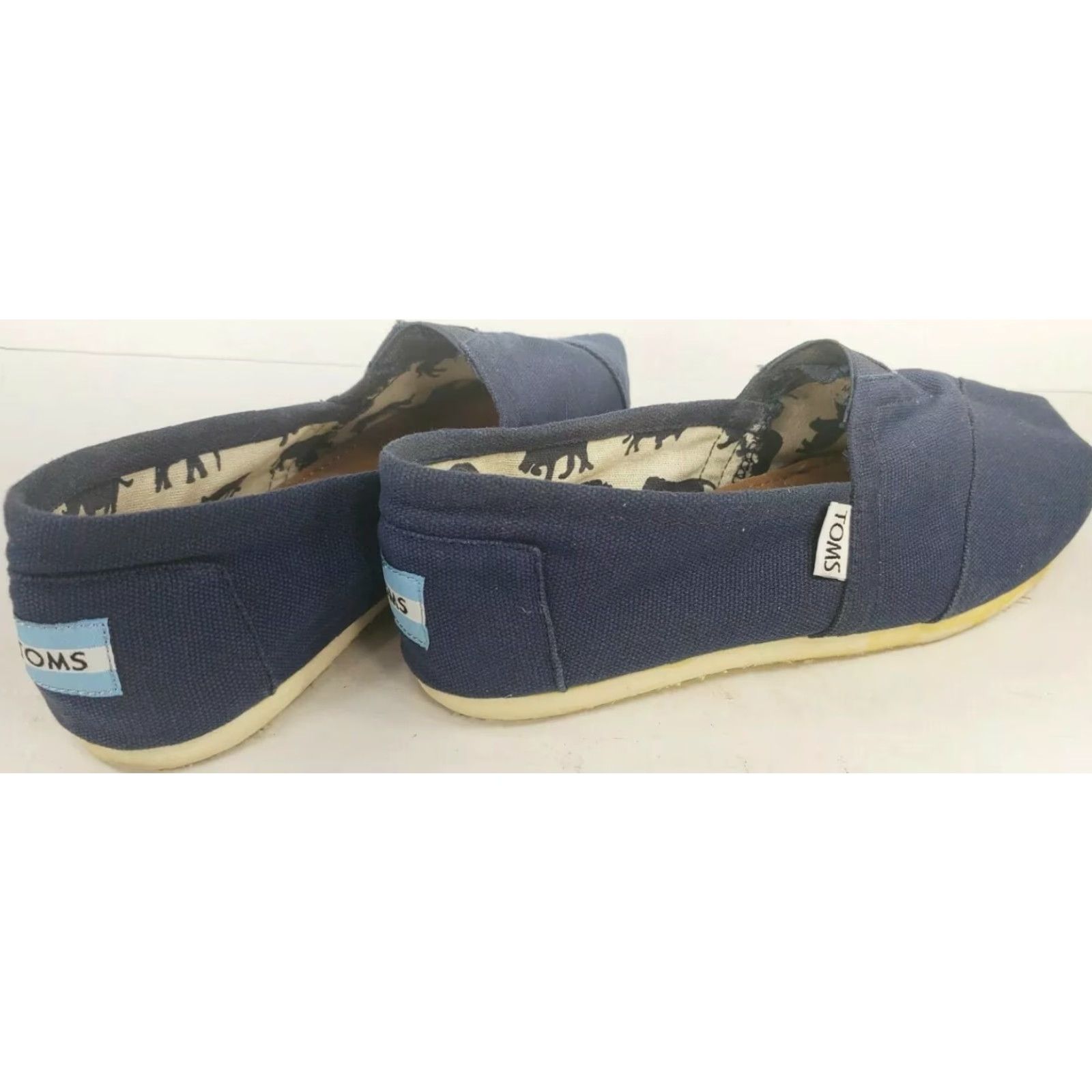 Vintage Tom's Women's Classics Navy Canvas Flats Size US 7.5 Venice Collection Flat Shoes Slips On Casual Size US 8 / IT 38 - 3 Thumbnail