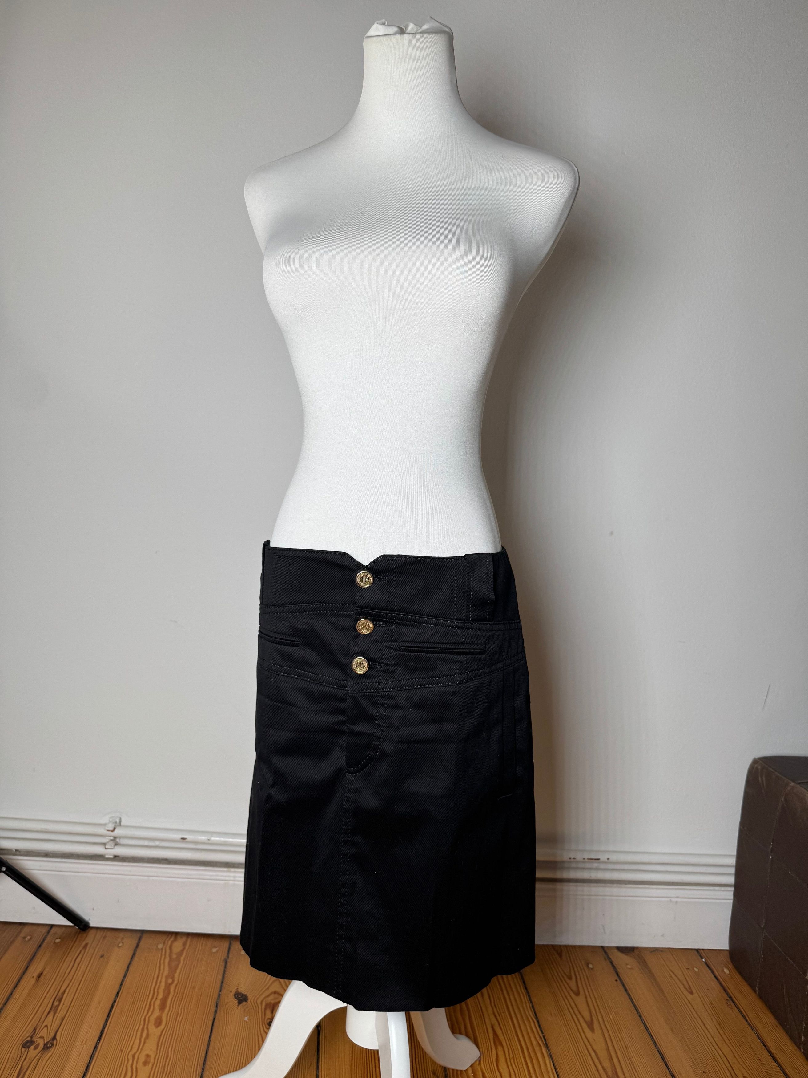 Vintage Denim Skirt Black Skirt 40/L